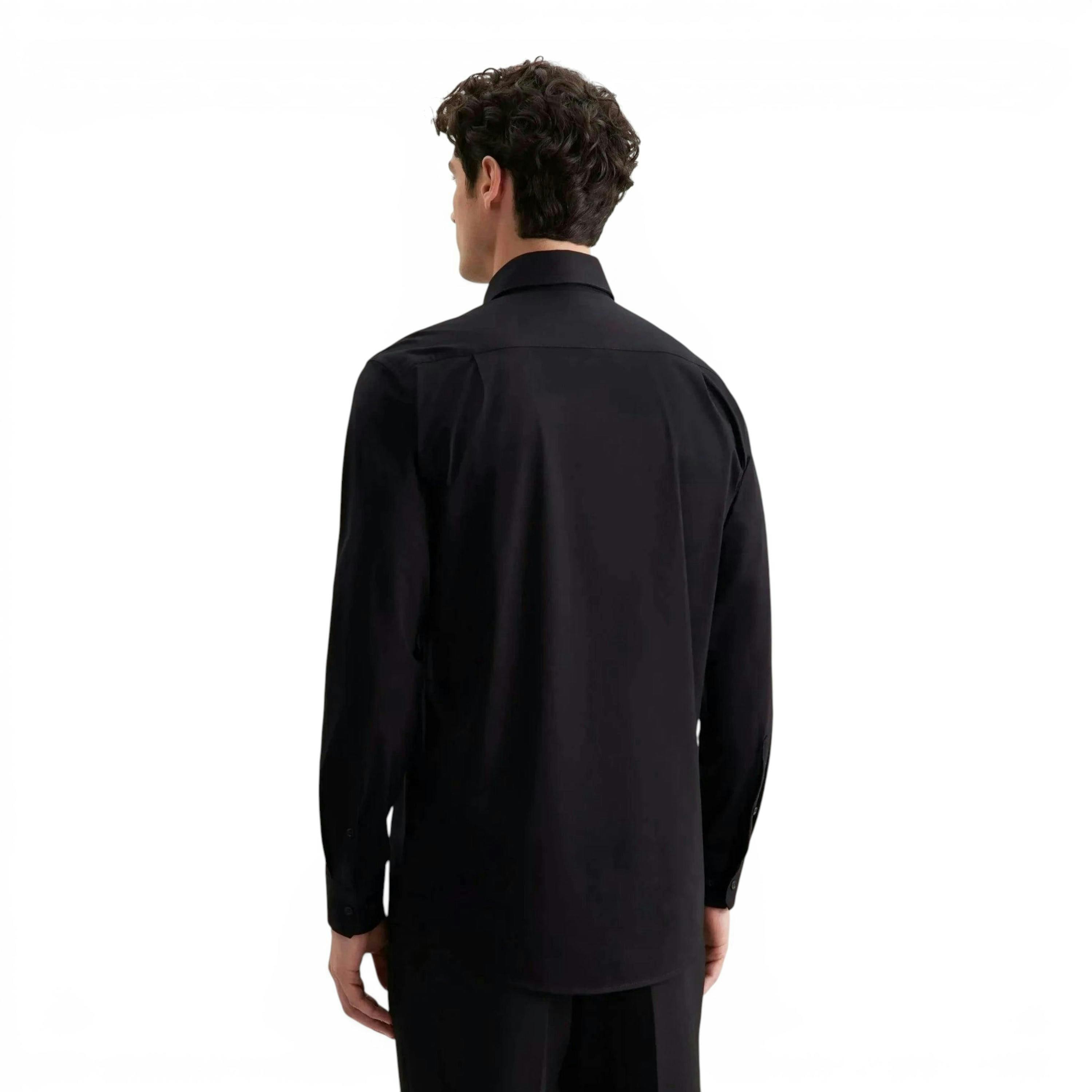 Seidensticker Regular Fit Kent Collar Jersey Shirt Black , view 2 of 6