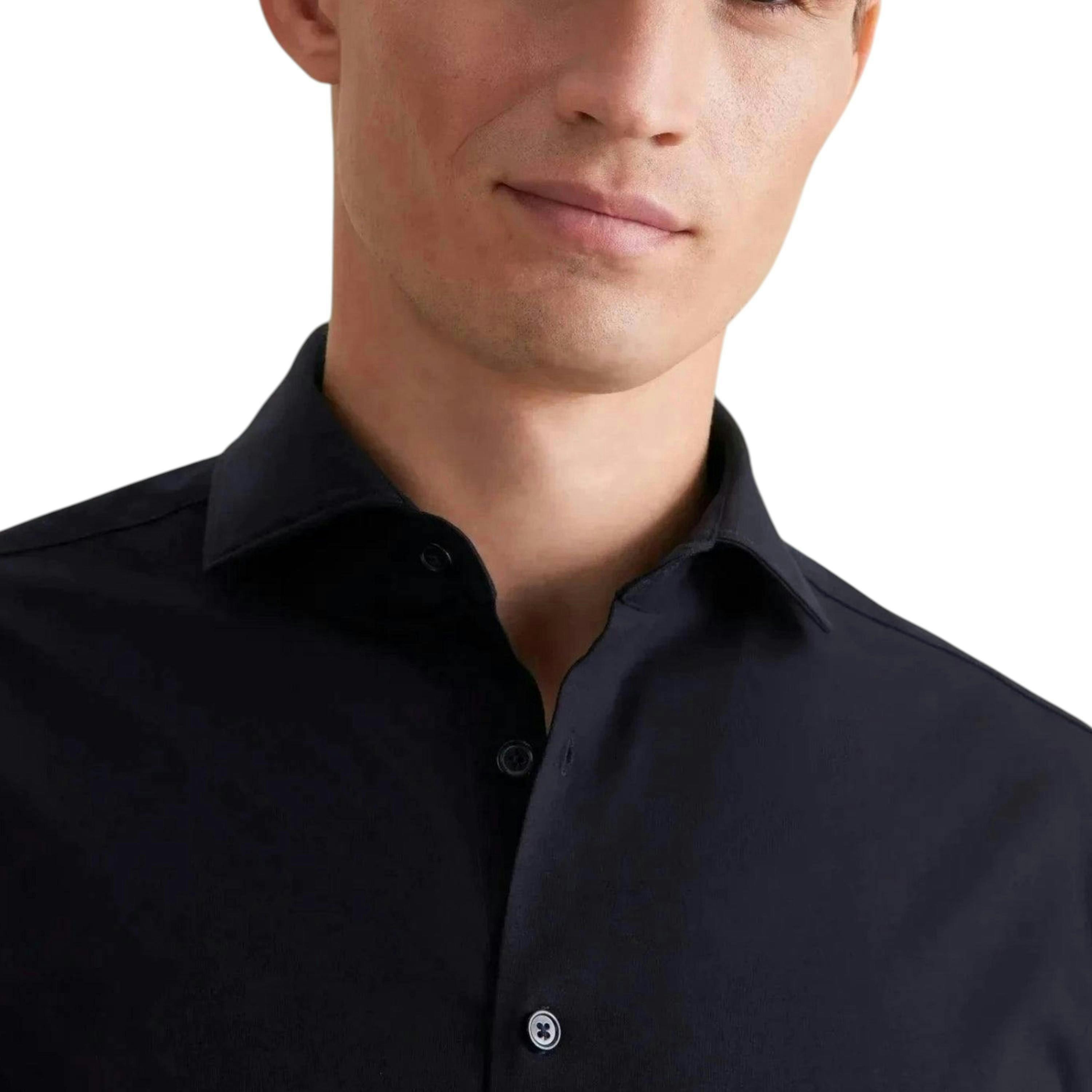 Regular Fit Kent Collar Jersey Shirt Grey , view 3 of 6