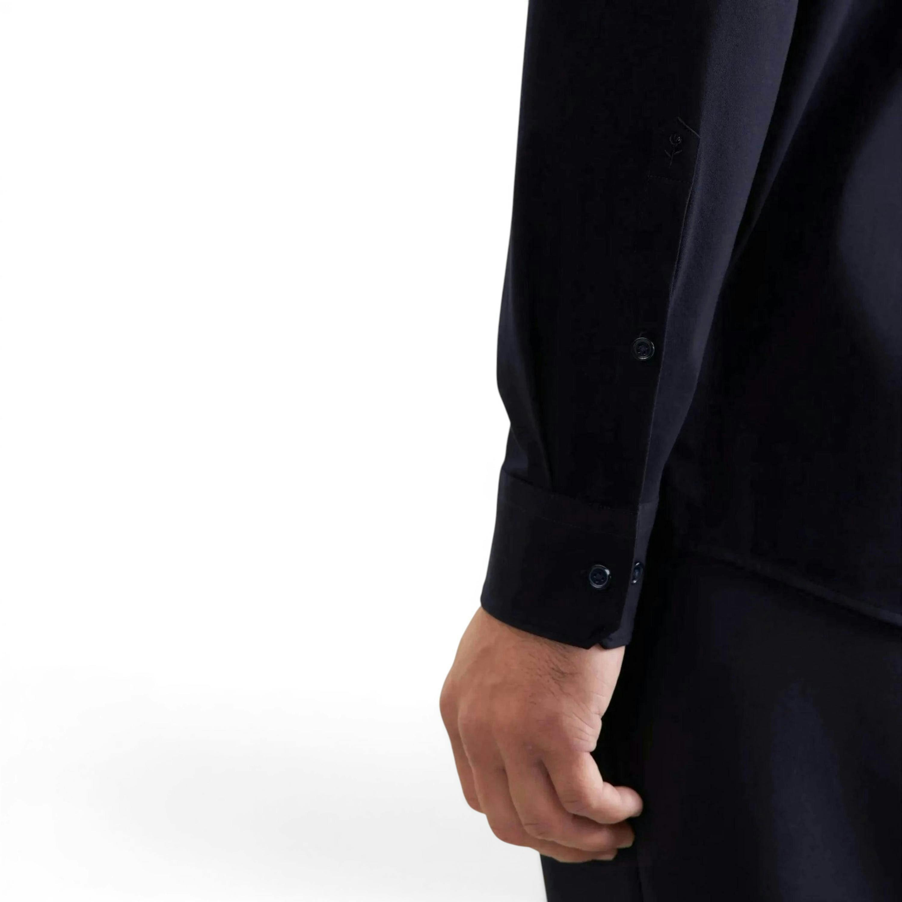 Seidensticker Regular Fit Kent Collar Jersey Shirt Dark Blue , view 4 of 6
