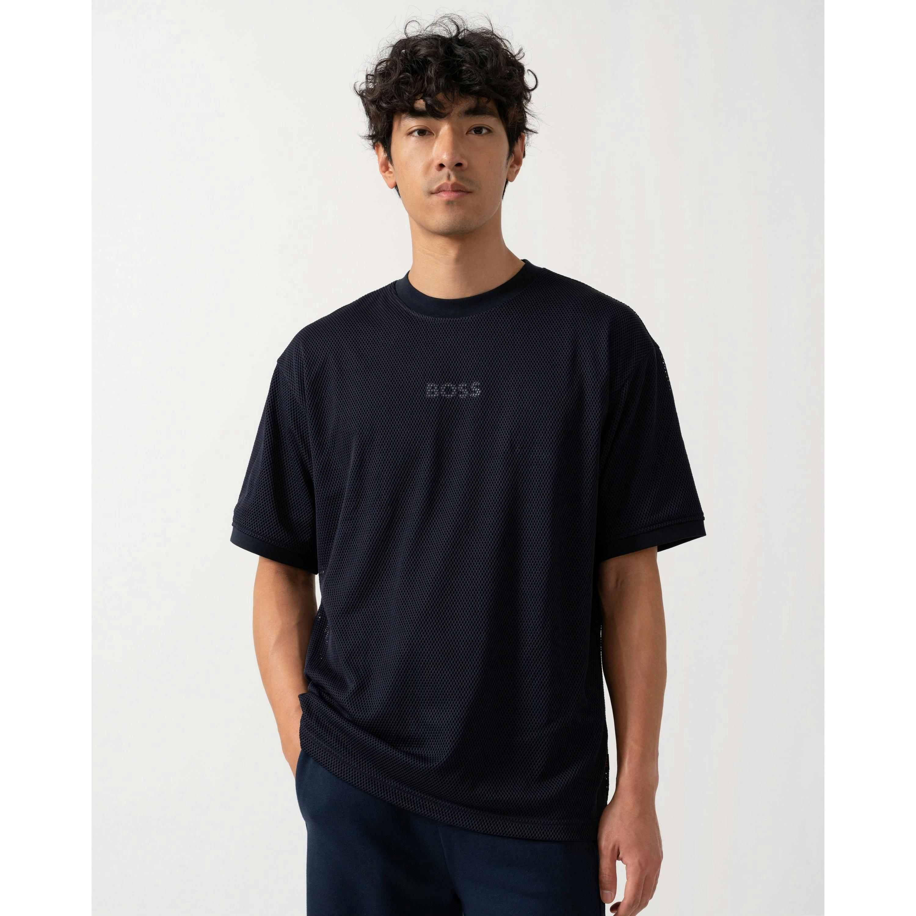 Hugo Boss Mesh T-Shirt  in Blue , view 1 of 5