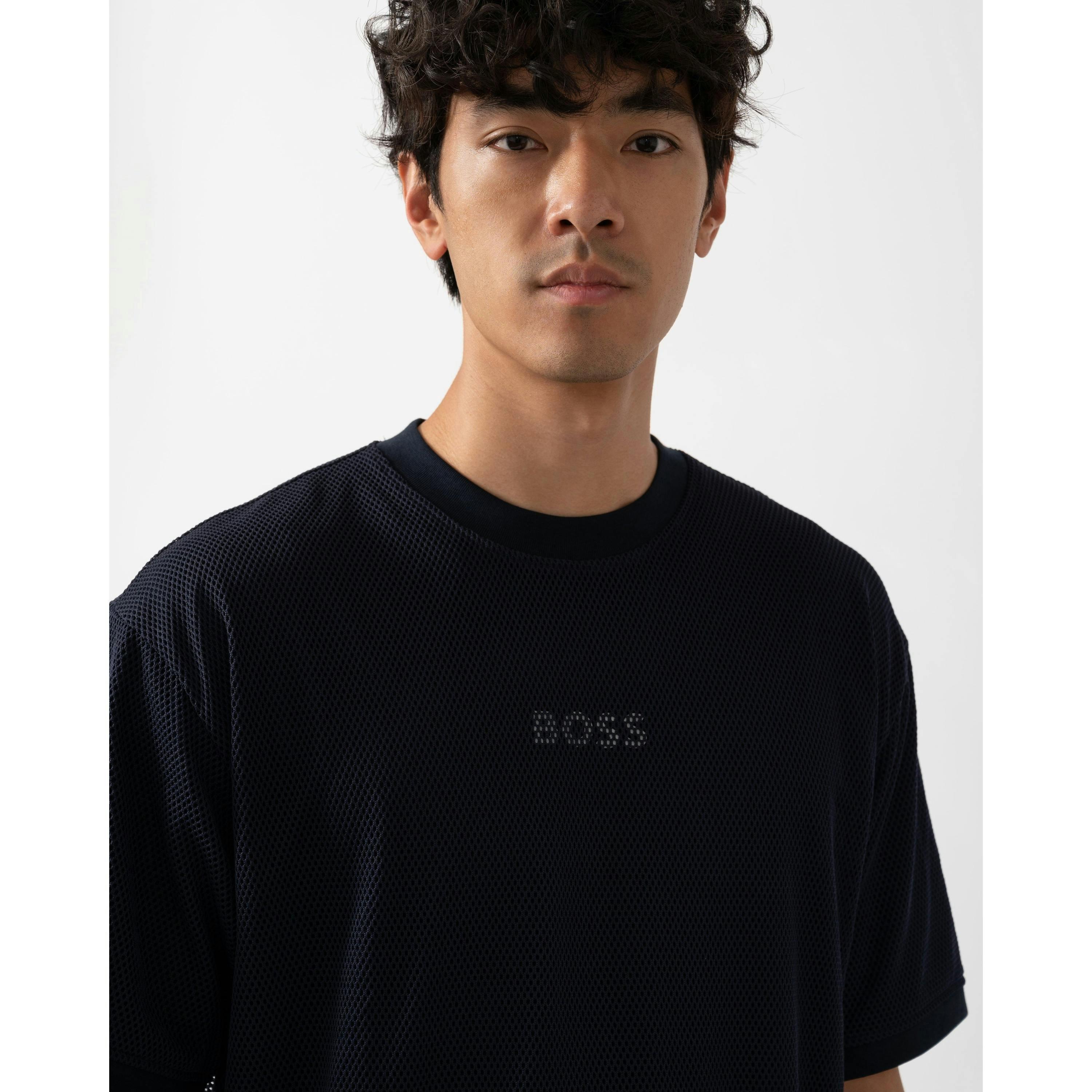 Hugo Boss Mesh T-Shirt  in Blue , view 4 of 5