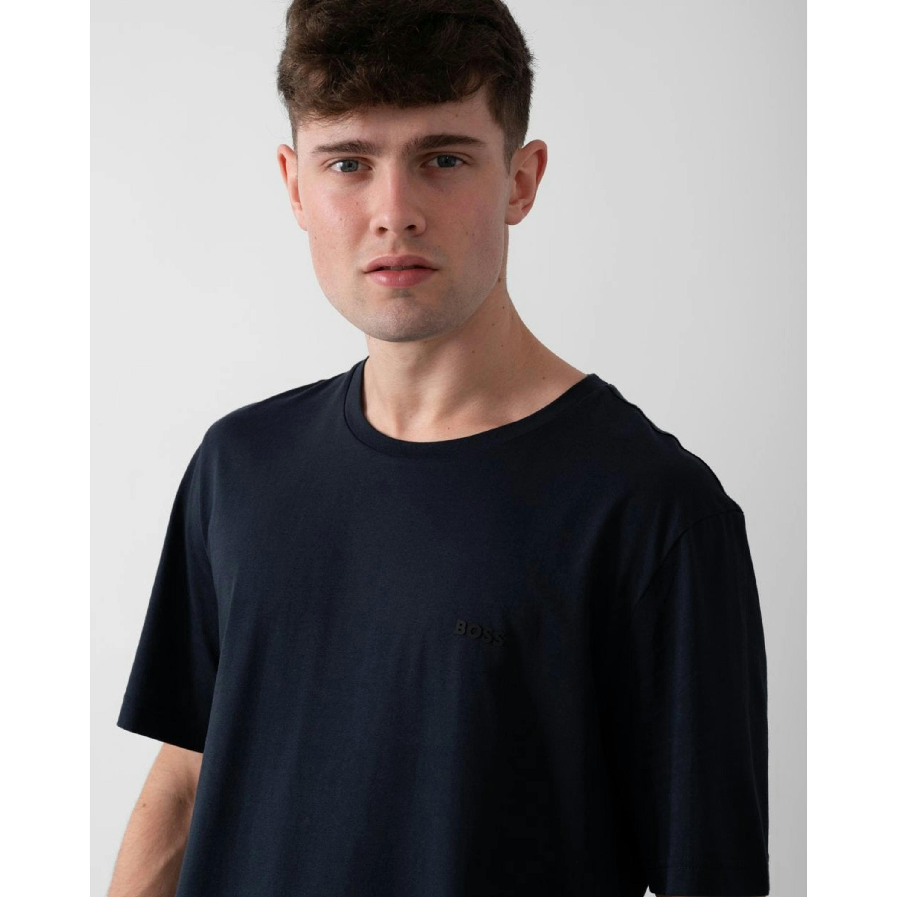 Hugo Boss Logo T-Shirt  in Blue , view 3 of 4