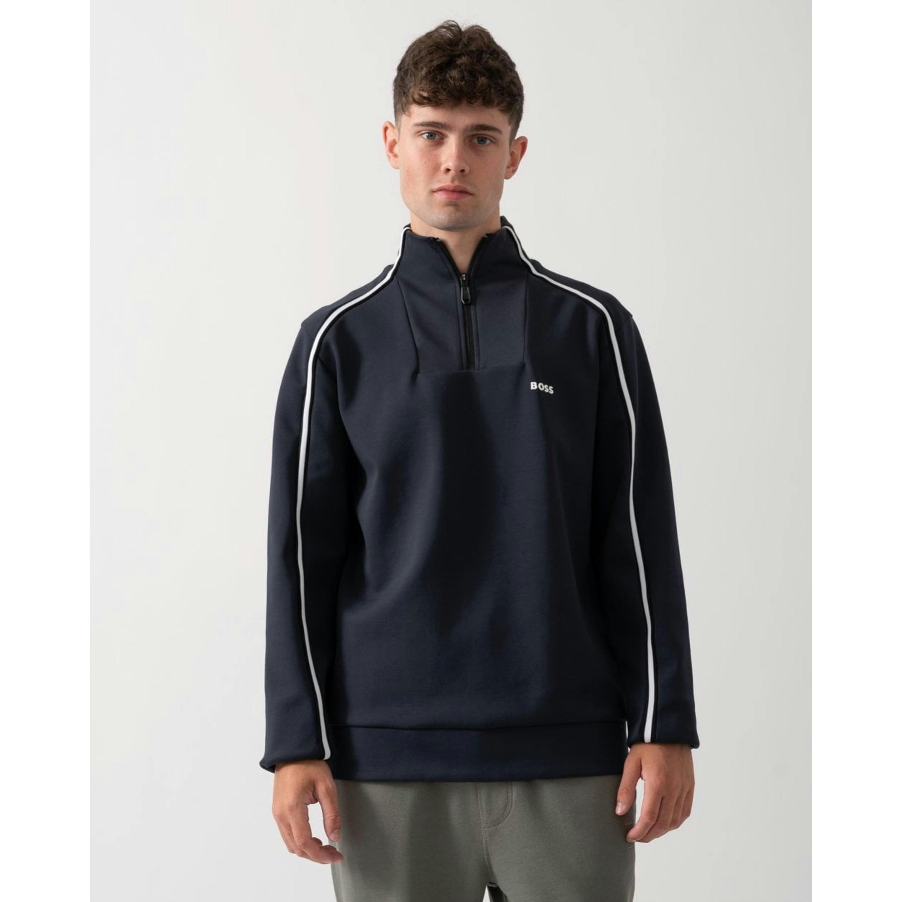 Hugo Boss Contrast Piping Sweatshirt  in Blue , view 1 of 4