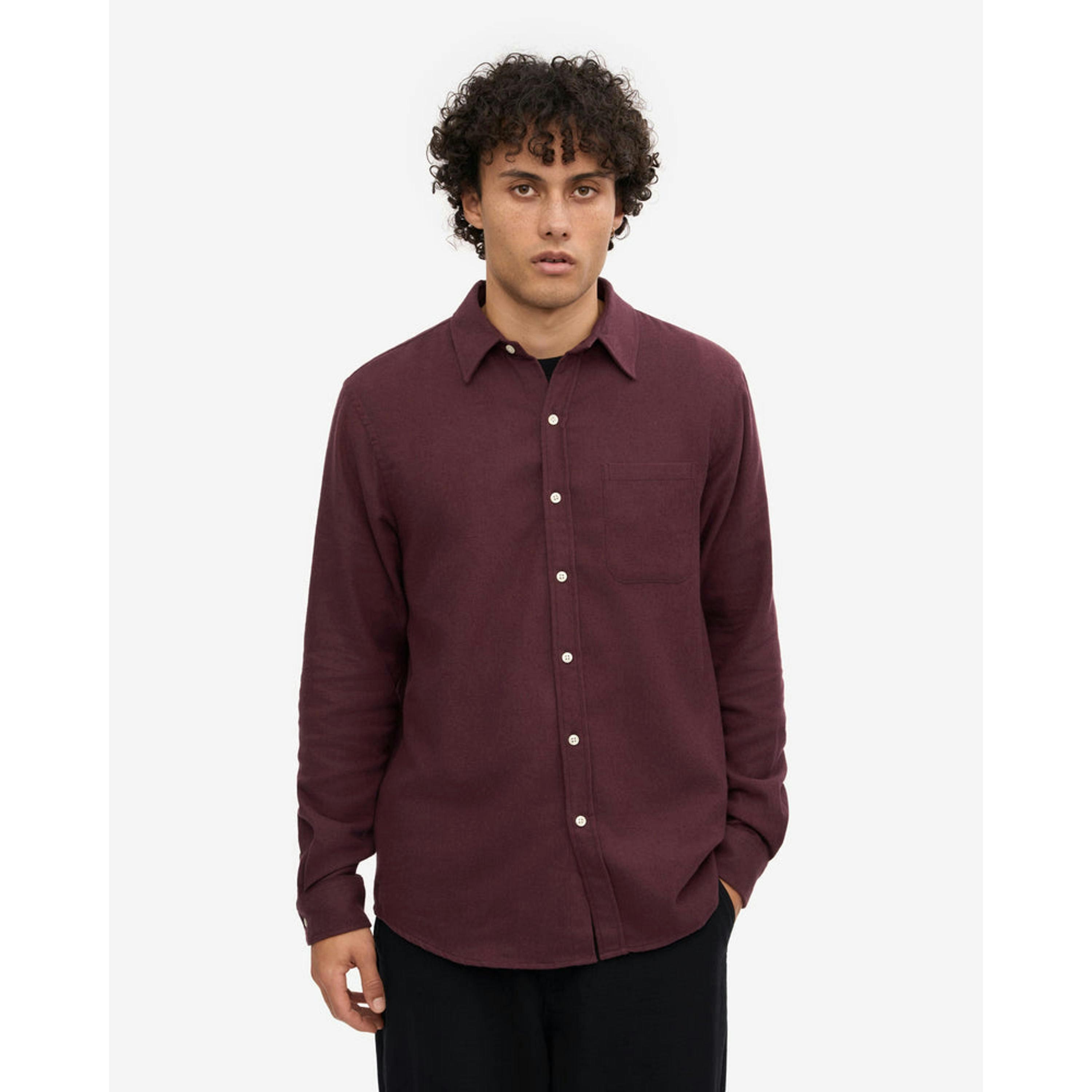 Colourful Standard Shirt  in Wine , view 1 of 5