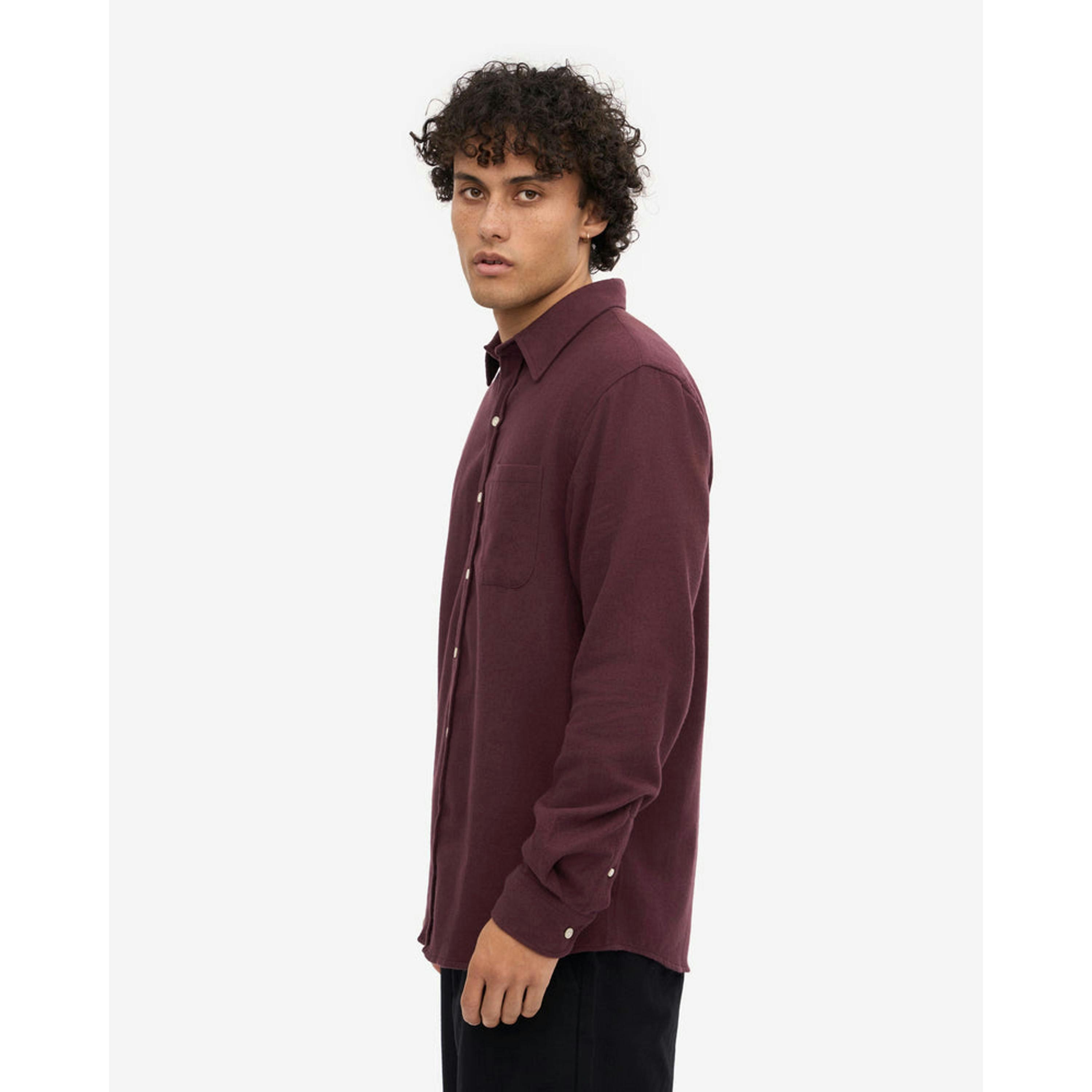 Colourful Standard Shirt  in Wine , view 2 of 5
