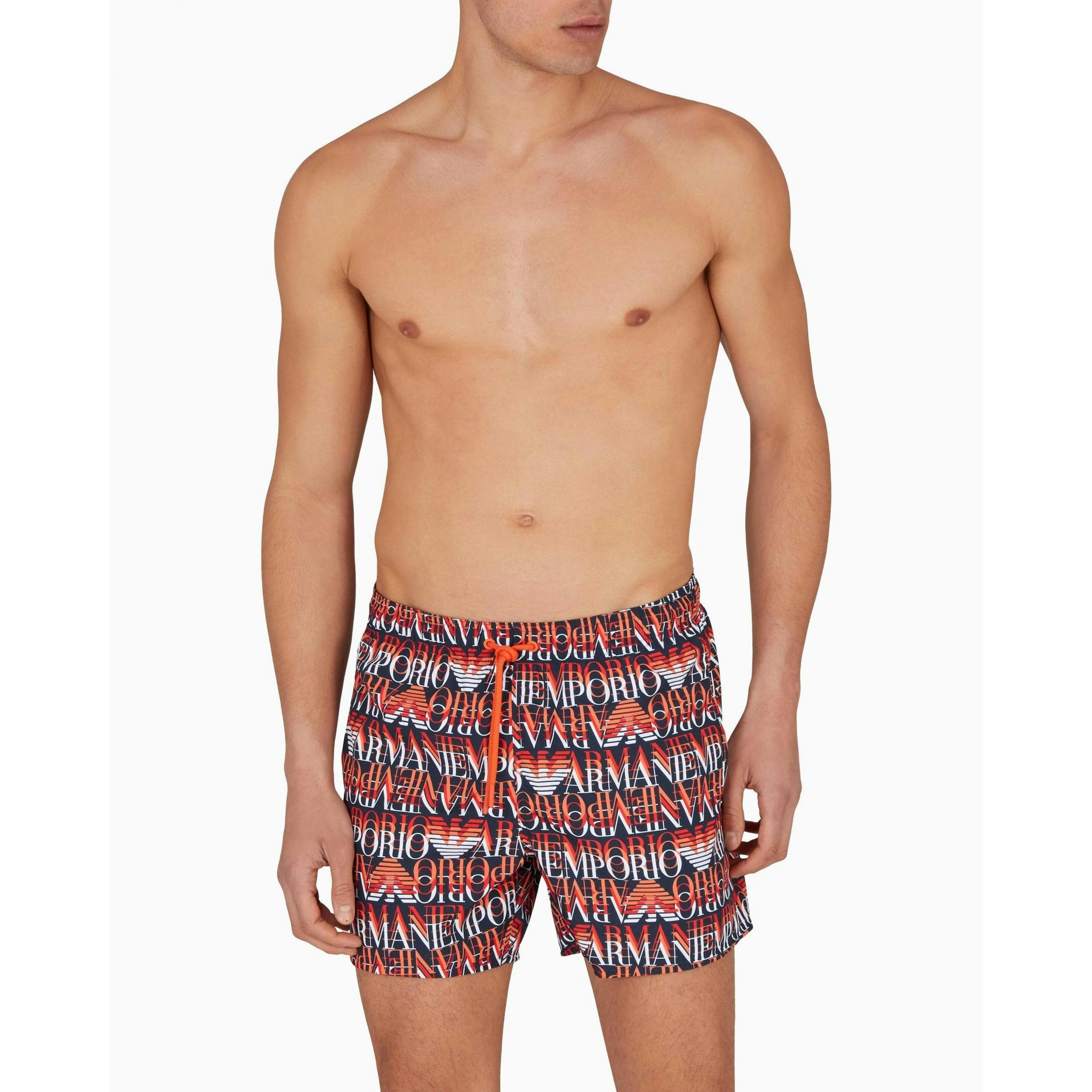 Emporio Armani Large Logo Chino Shorts  in Blue , view 1 of 2
