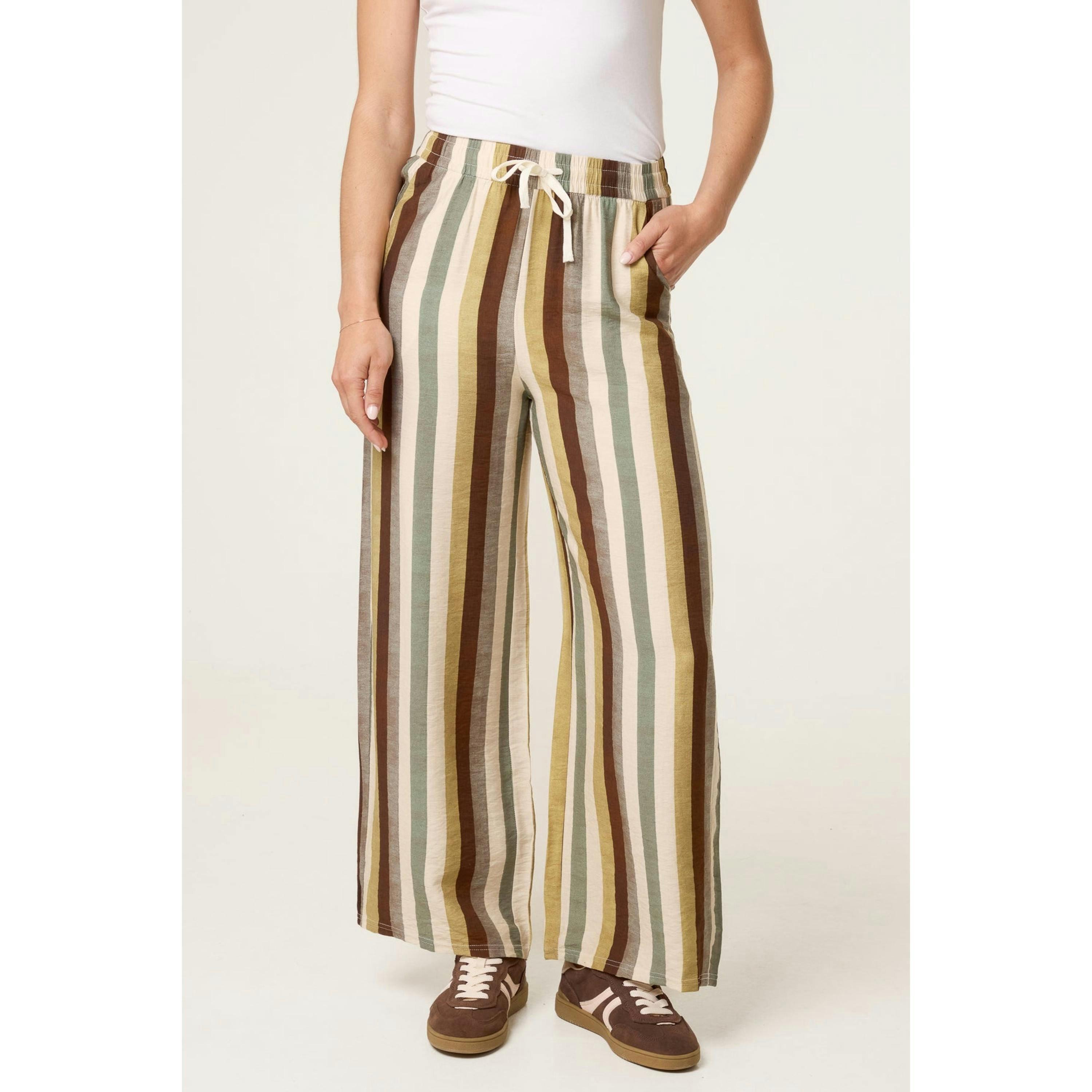 Blue Vanilla Striped Wide Leg Trousers  in Multicolour , view 1 of 4