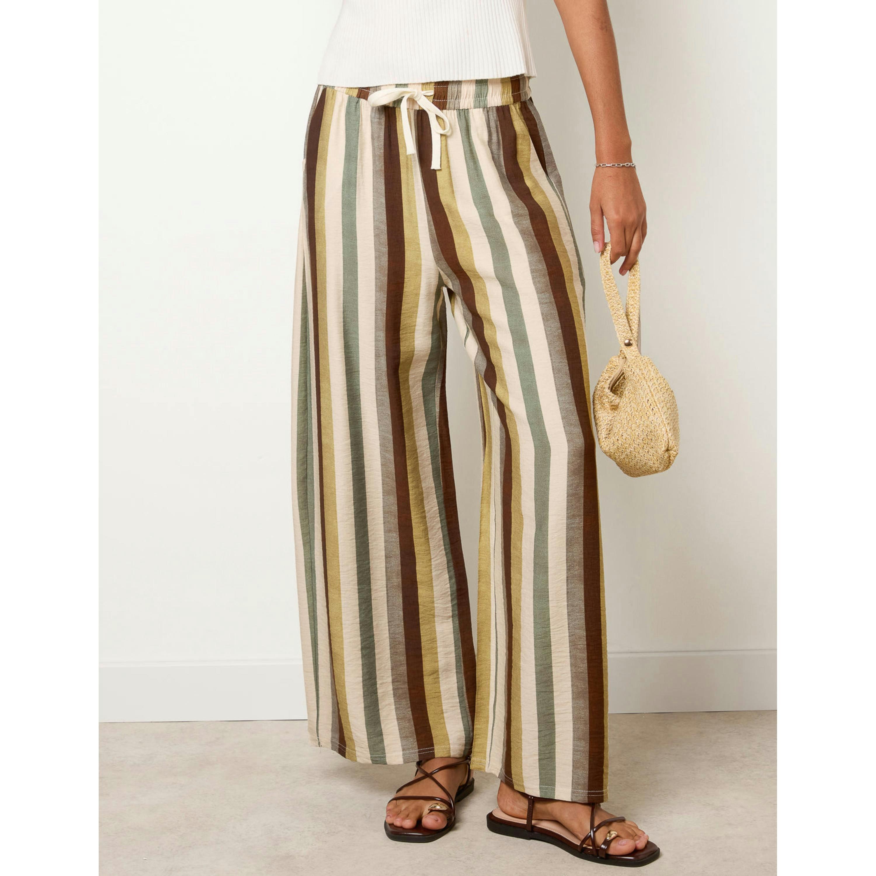 Blue Vanilla Striped Wide Leg Trousers  in Multicolour , view 4 of 4