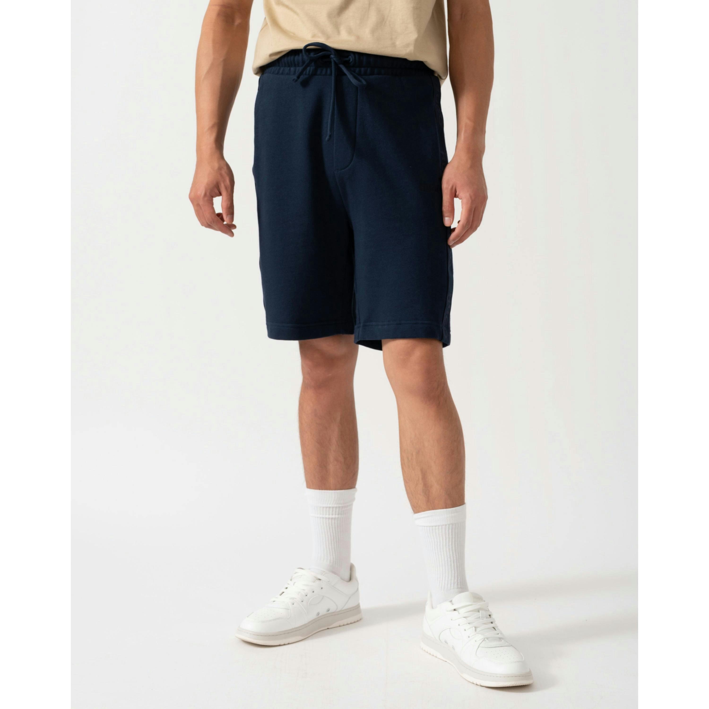 Hugo Boss Logo Tape Chino Shorts  in Blue , view 1 of 4