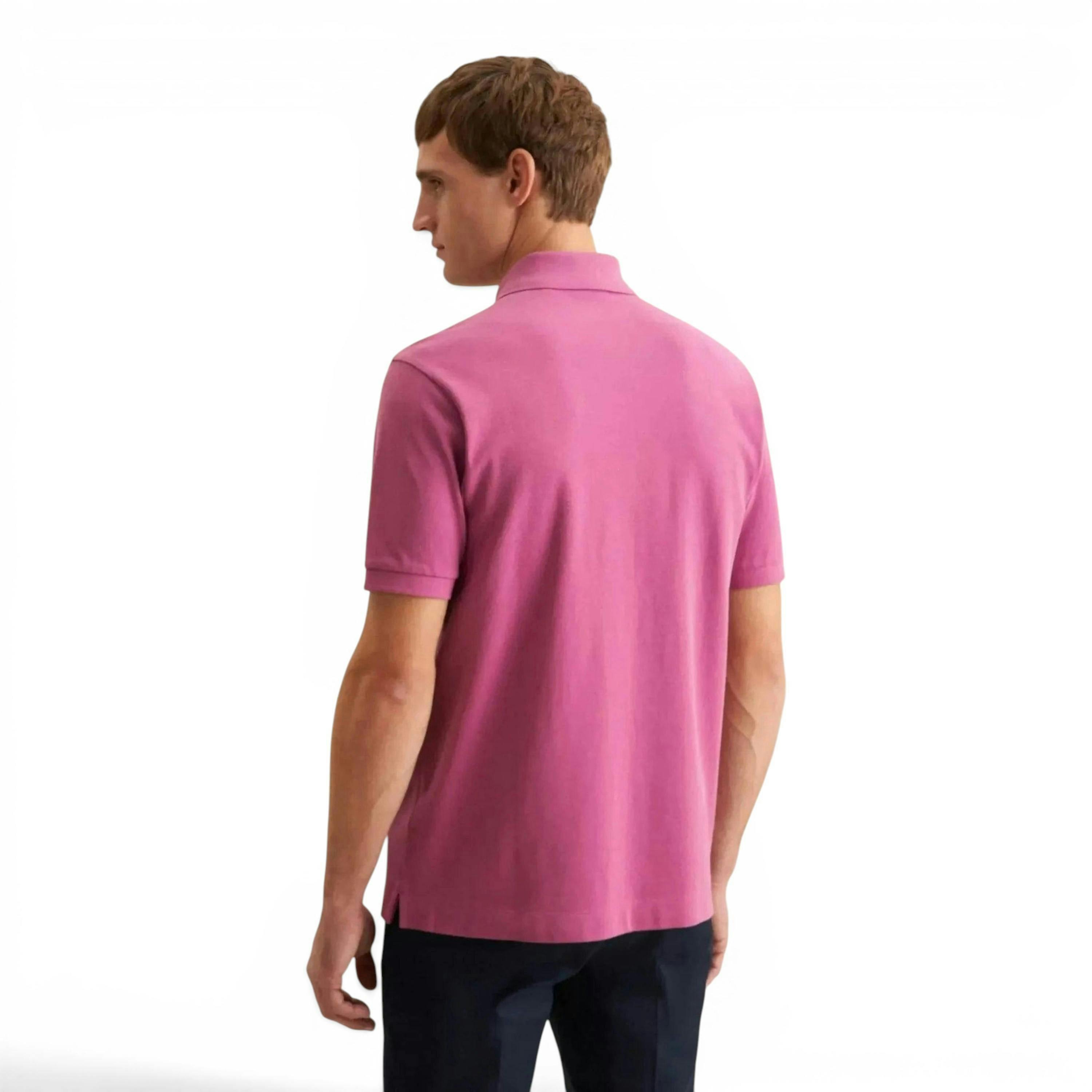 Seidensticker Regular Fit Pique Polo Shirt Dark Pink , view 2 of 6