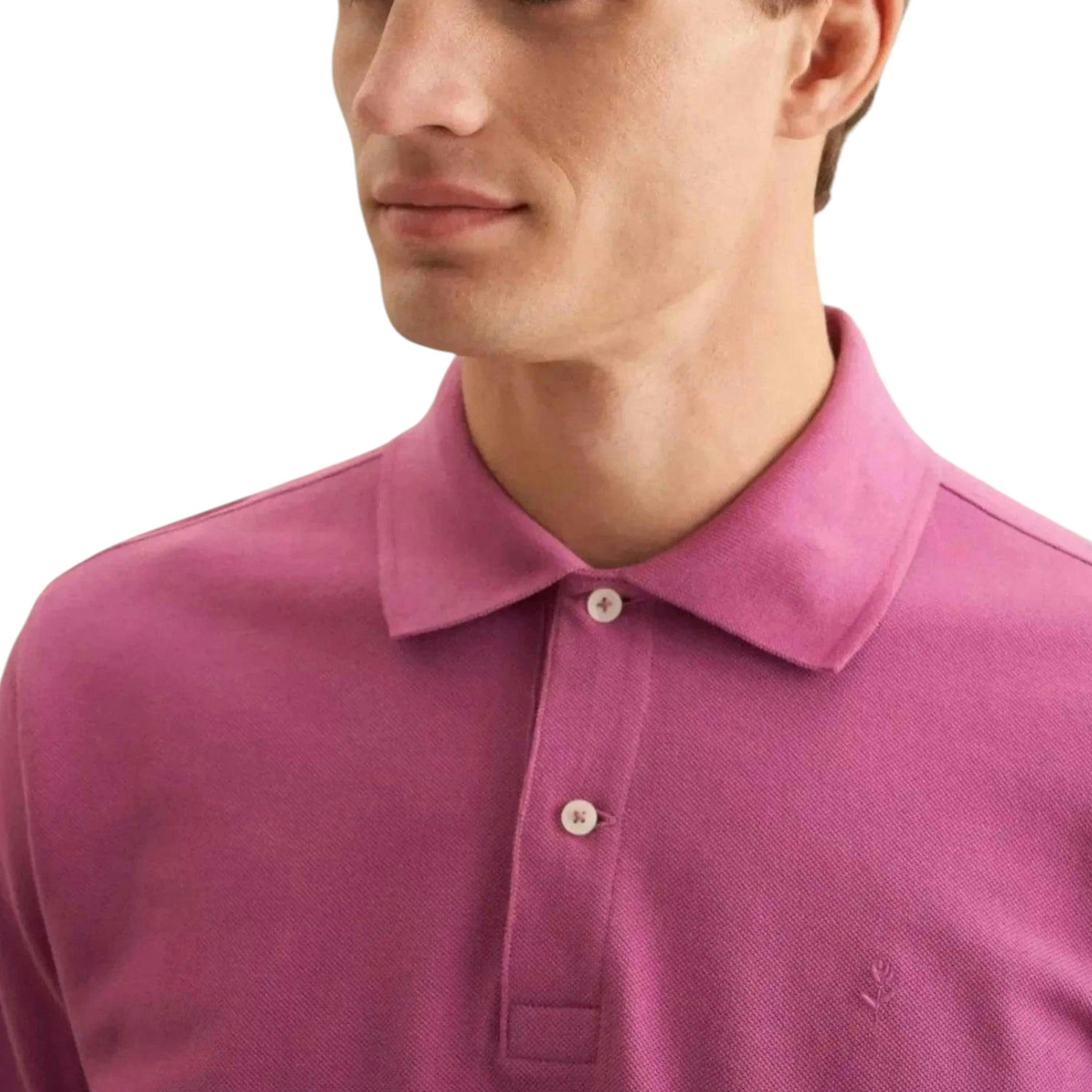 Seidensticker Regular Fit Pique Polo Shirt Dark Pink , view 3 of 6