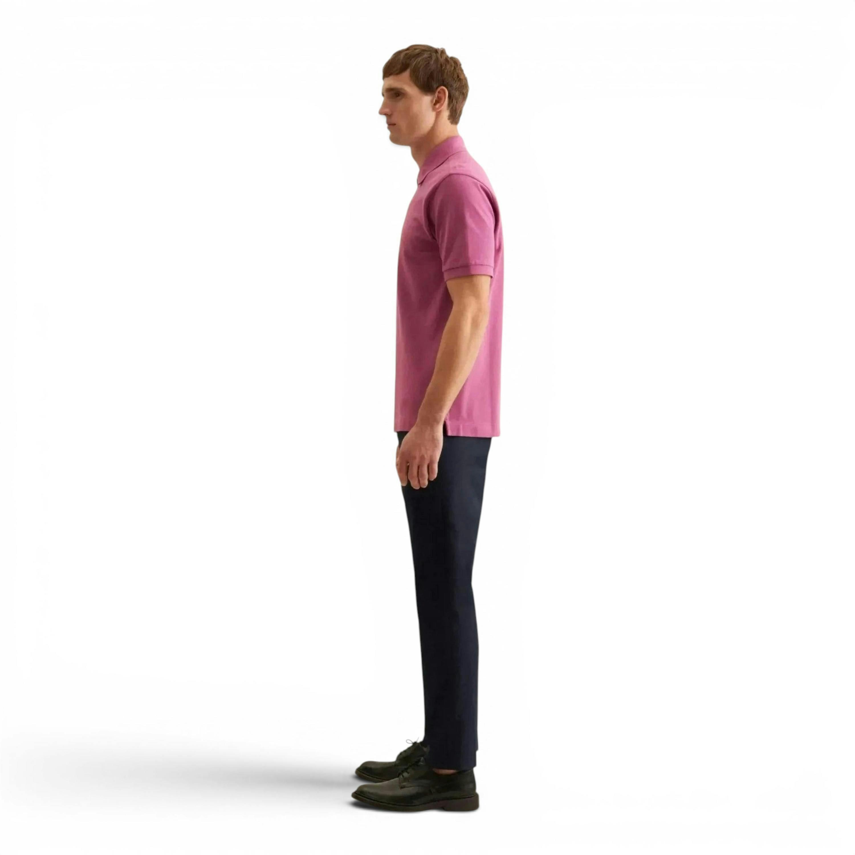Seidensticker Regular Fit Pique Polo Shirt Dark Pink , view 6 of 6