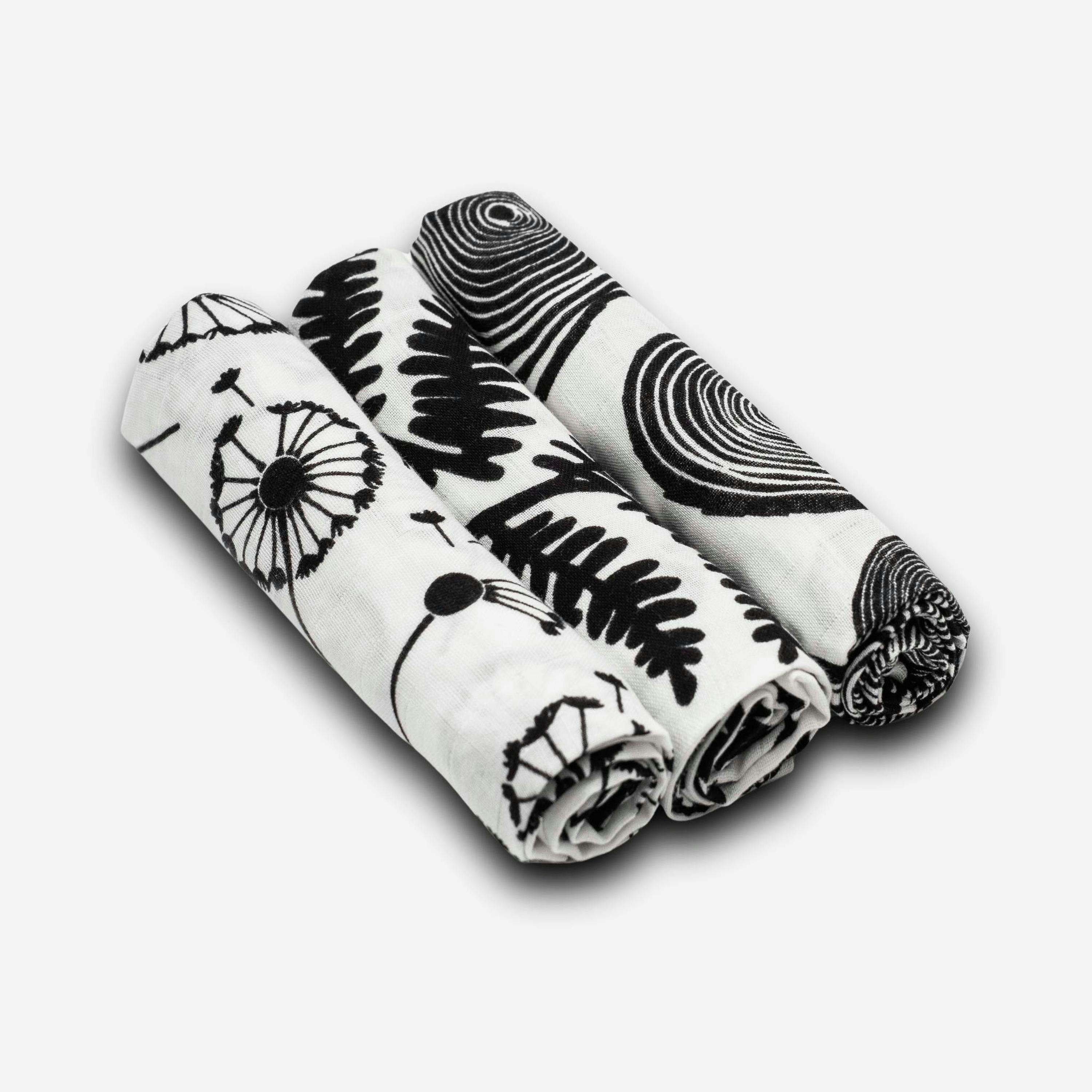 PLANT PRINT 3-PACK MUSLINS - birth to 4 months , view 1 of 6