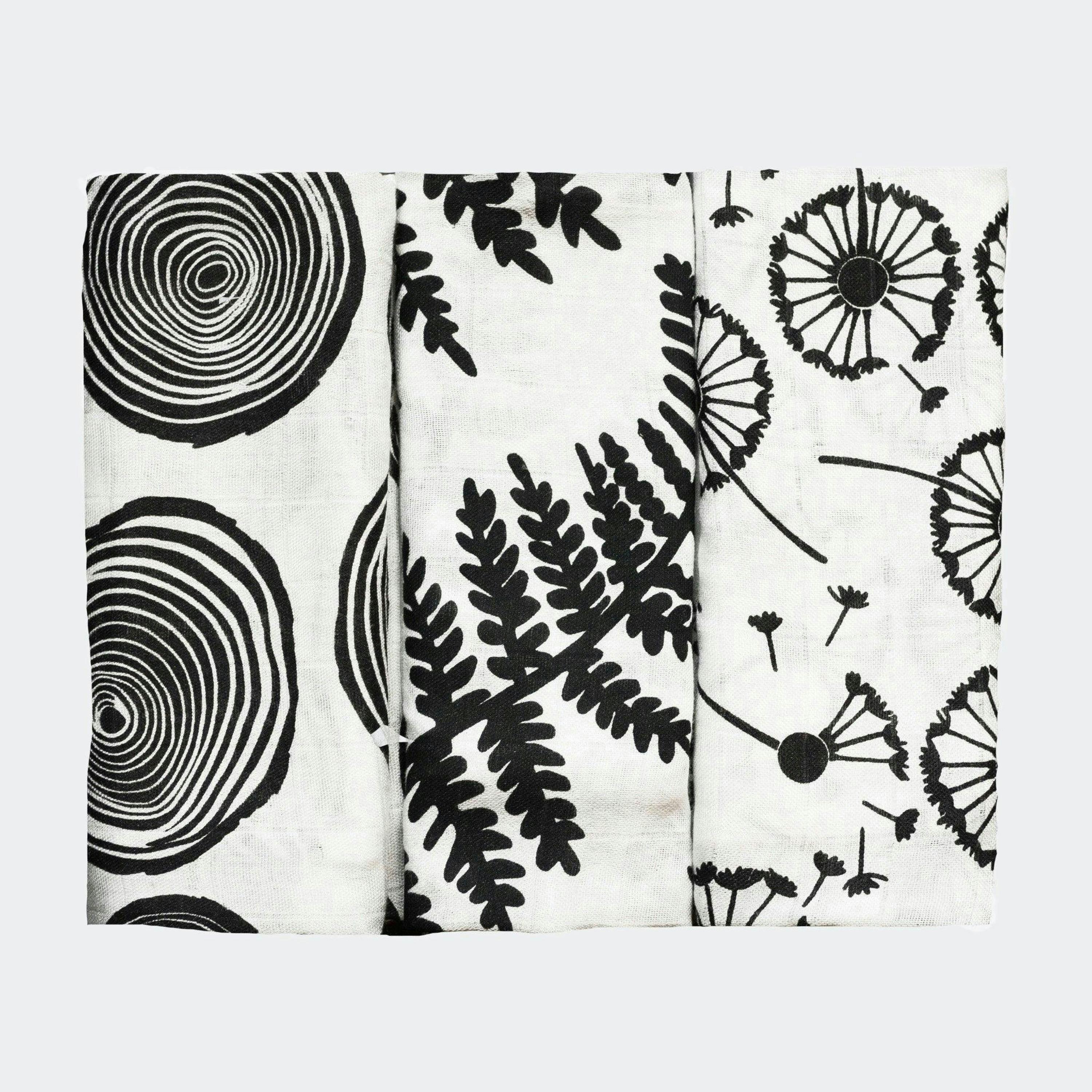 PLANT PRINT 3-PACK MUSLINS - birth to 4 months , view 6 of 6