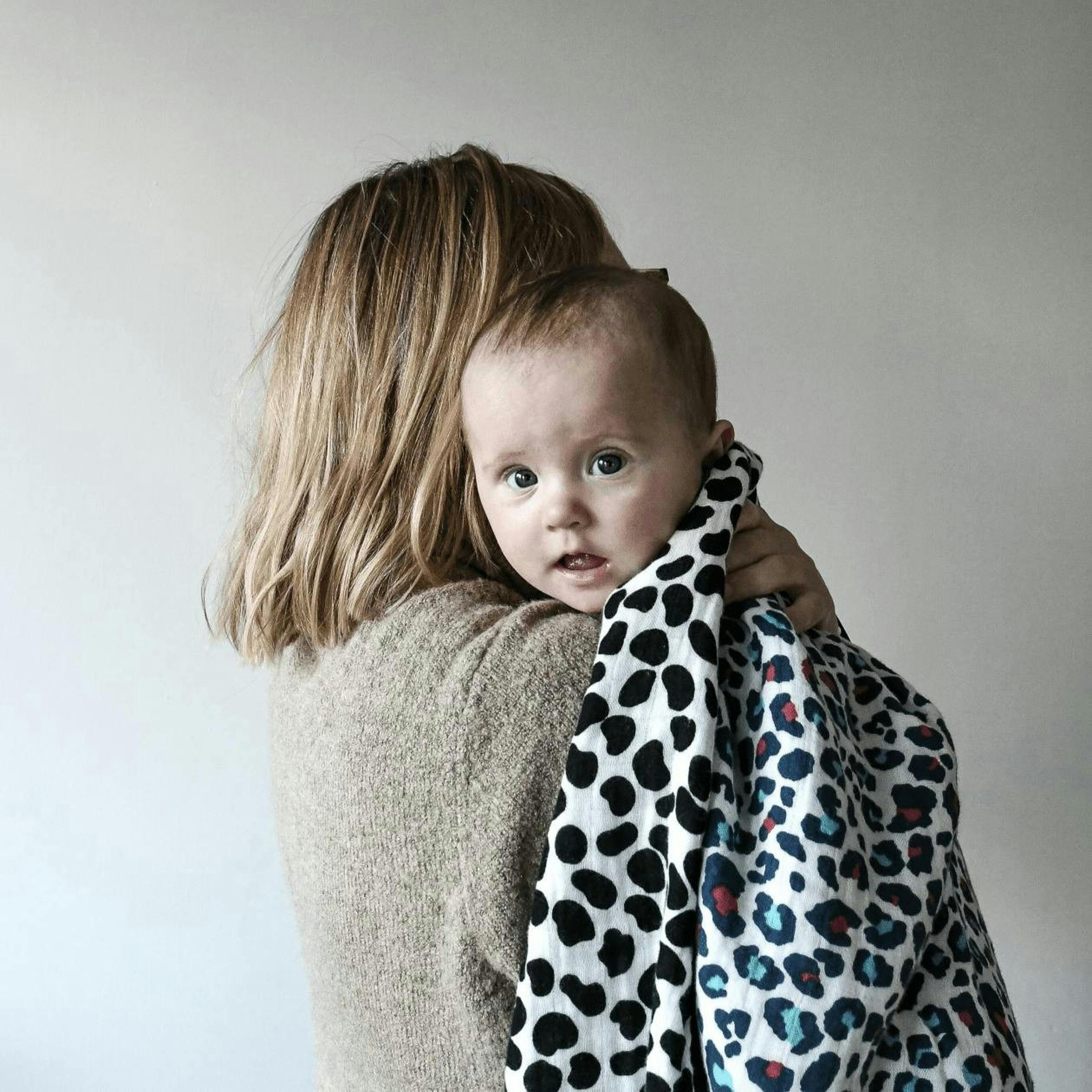 ANIMAL PRINT MUSLIN BLANKET - reversible - birth to 12 months , view 2 of 4