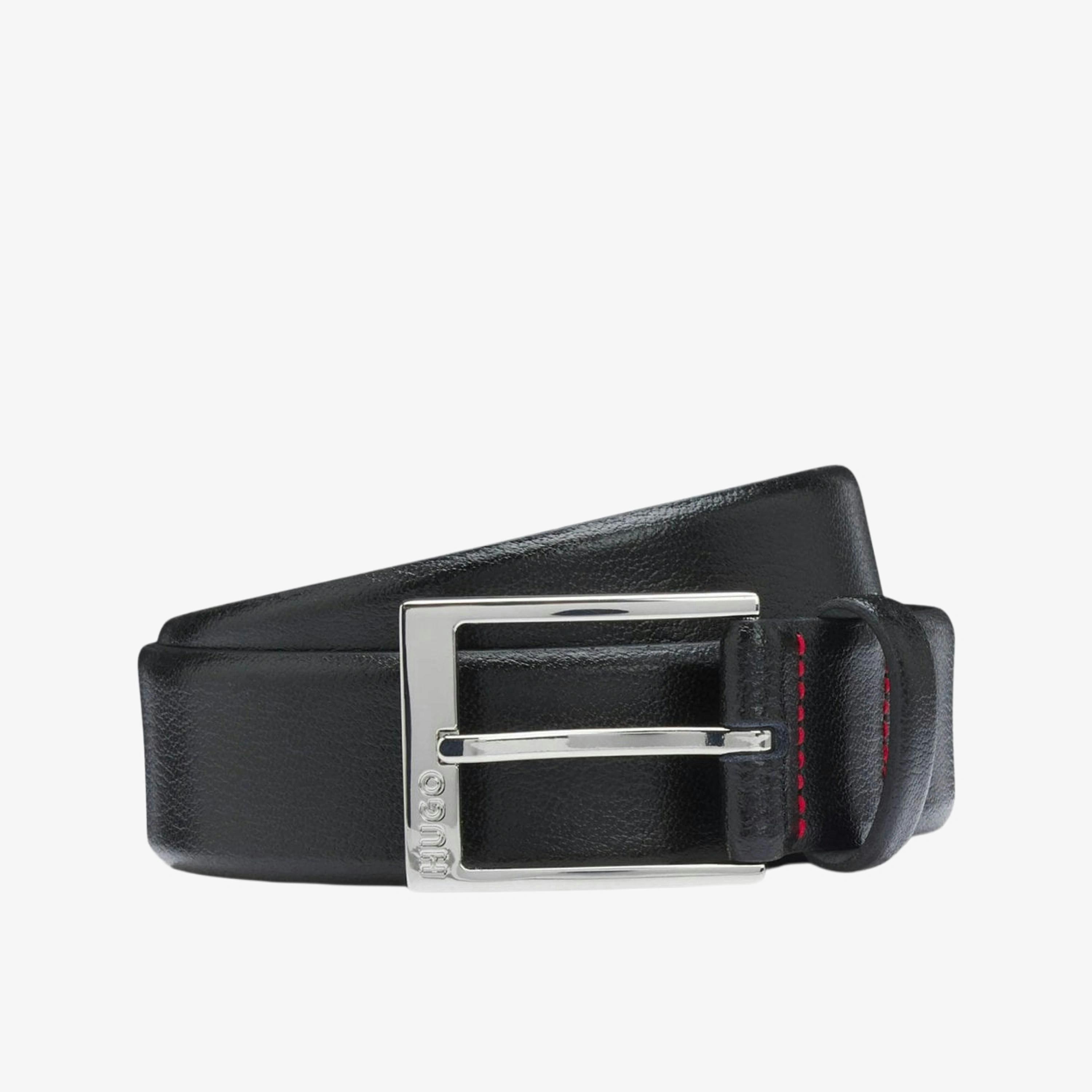 Hugo Boss Logo Engraved Buckle Belt  in Black , view 1 of 3