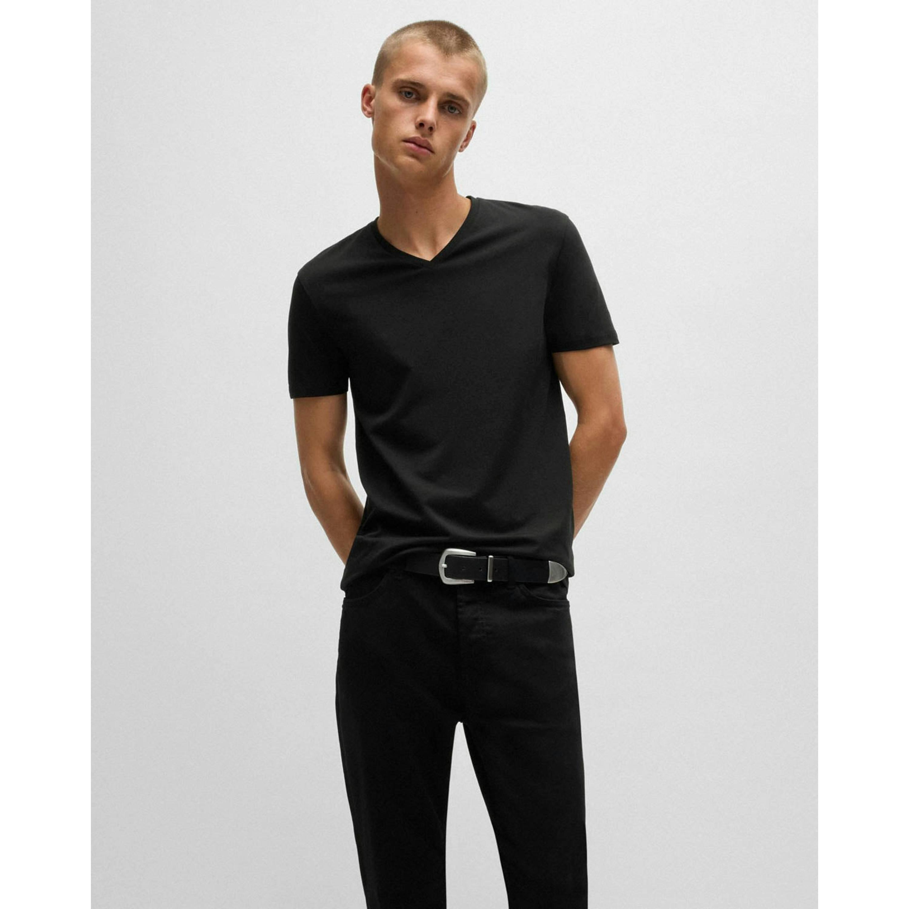 Hugo Boss V-Neck T-Shirt  in White , view 1 of 5
