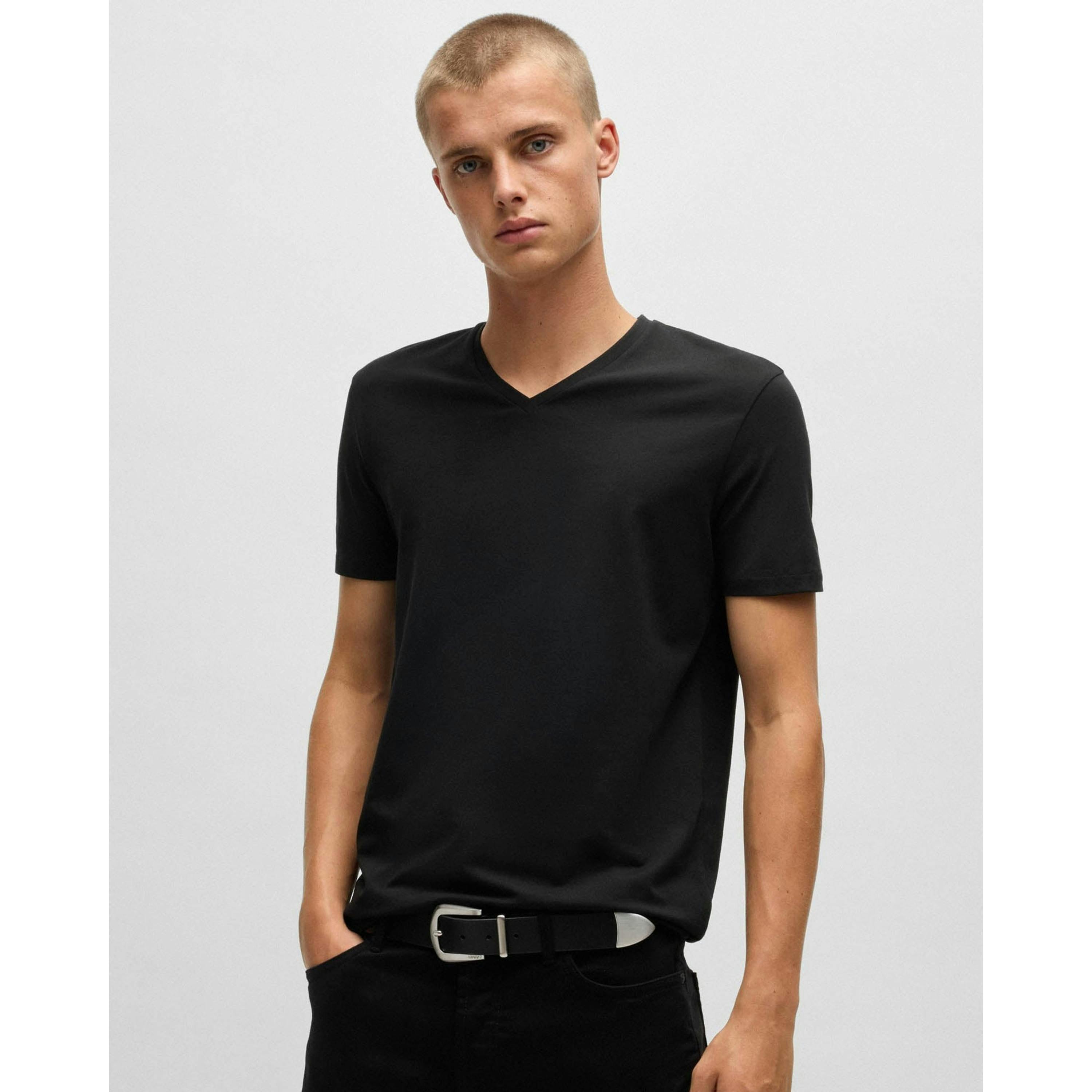 Hugo Boss V-Neck T-Shirt  in White , view 5 of 5