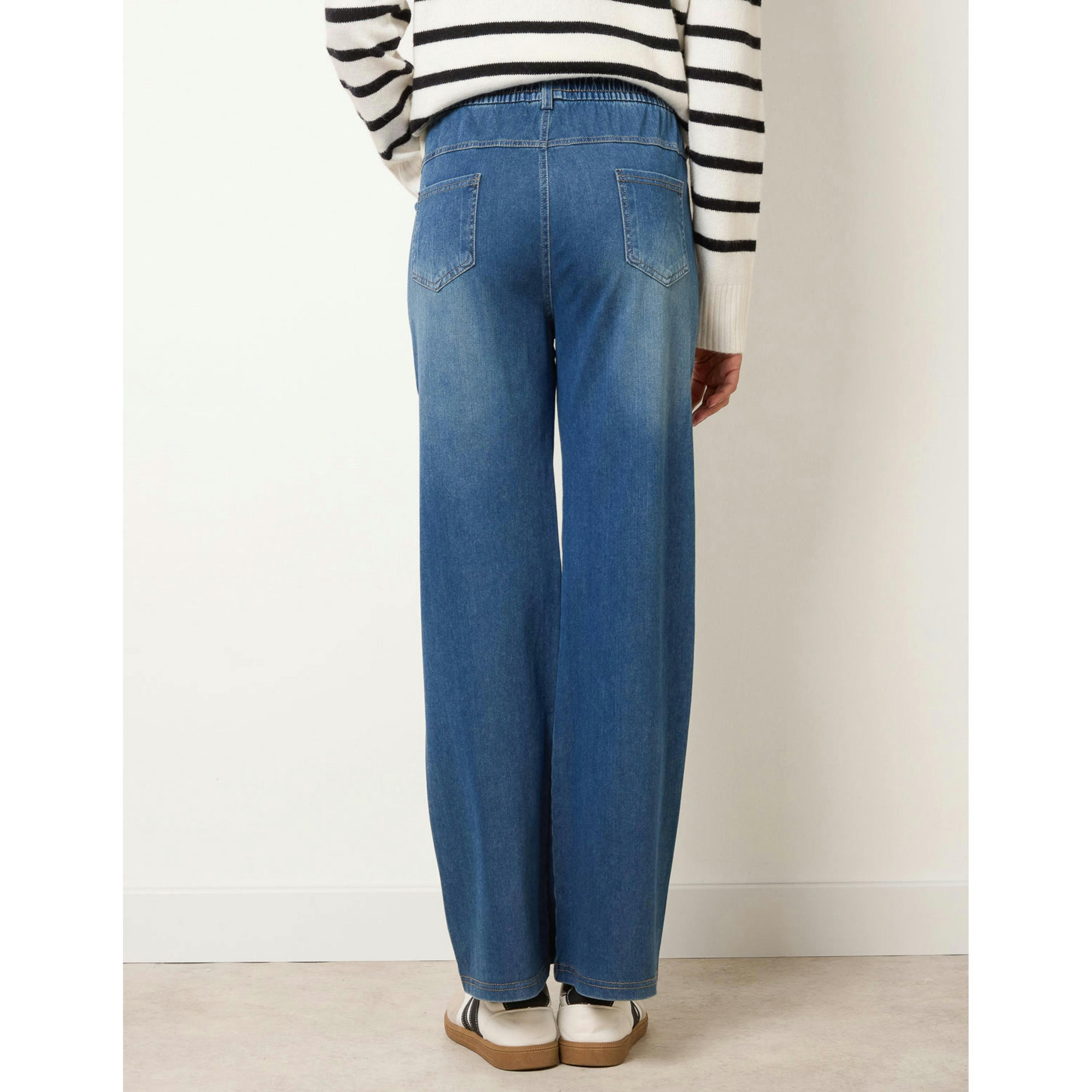 Blue Vanilla Elasticated Waist Jeans With Tie  in Blue , view 2 of 4