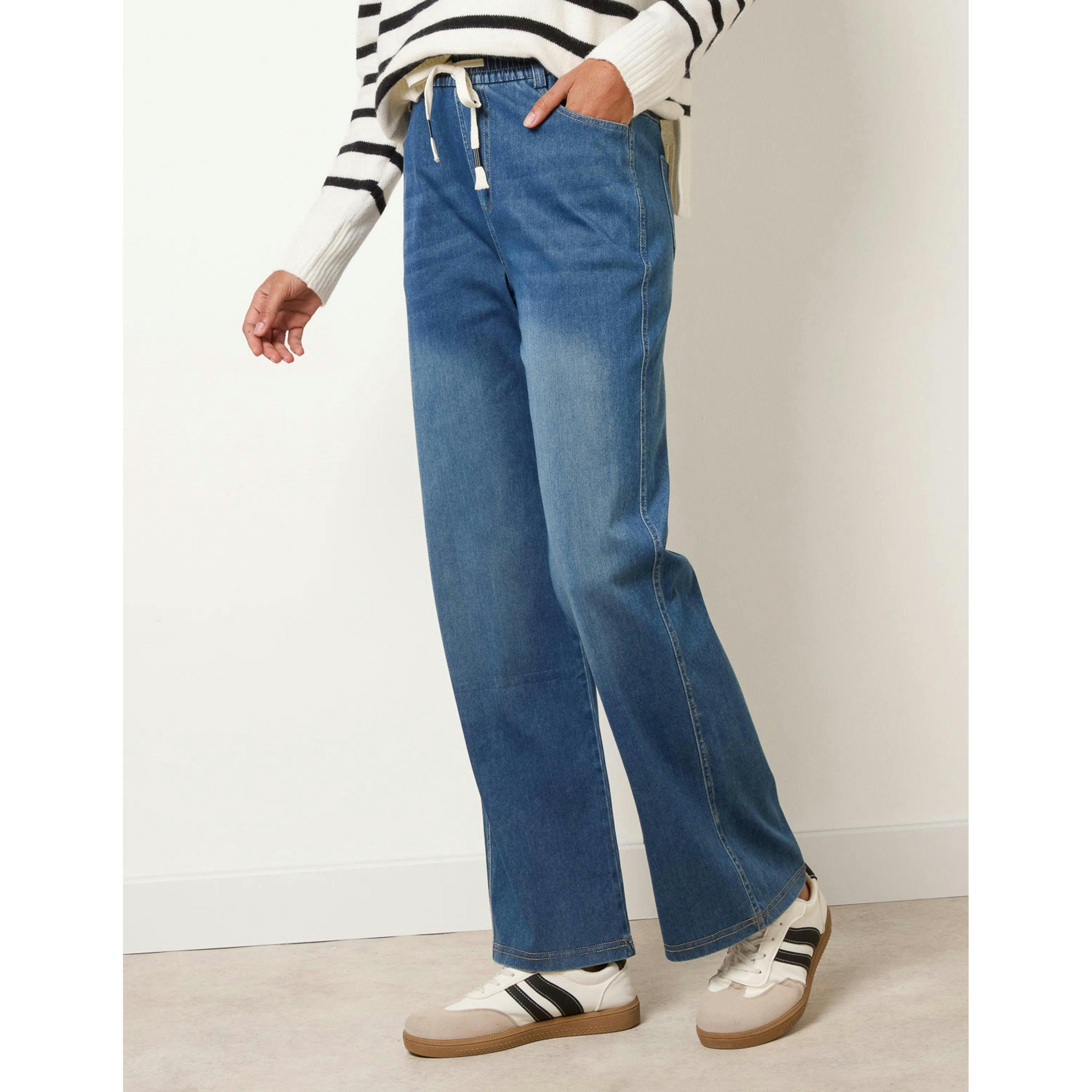 Blue Vanilla Elasticated Waist Jeans With Tie  in Blue , view 4 of 4
