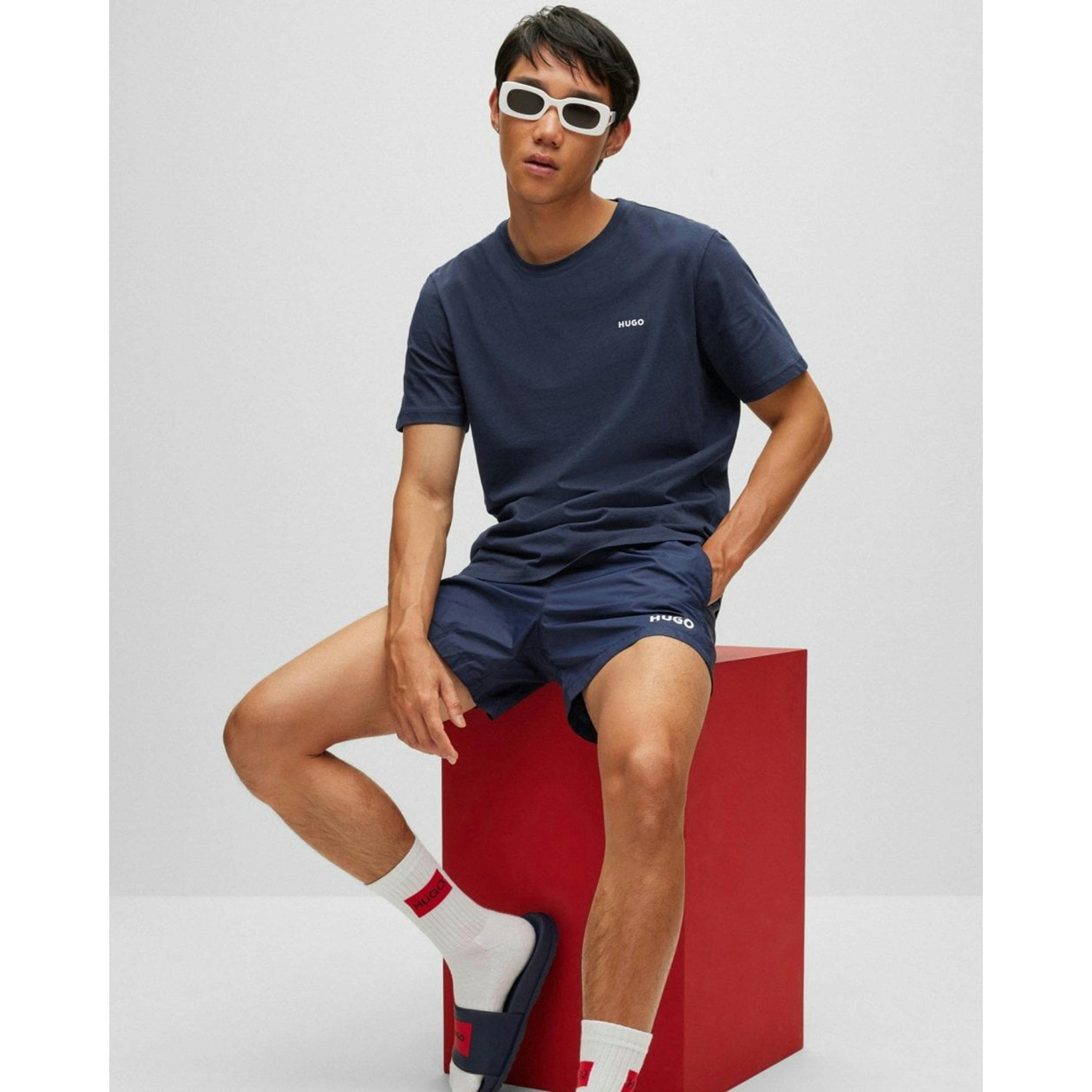 Hugo Boss Logo Print T-Shirt  in Blue , view 4 of 4