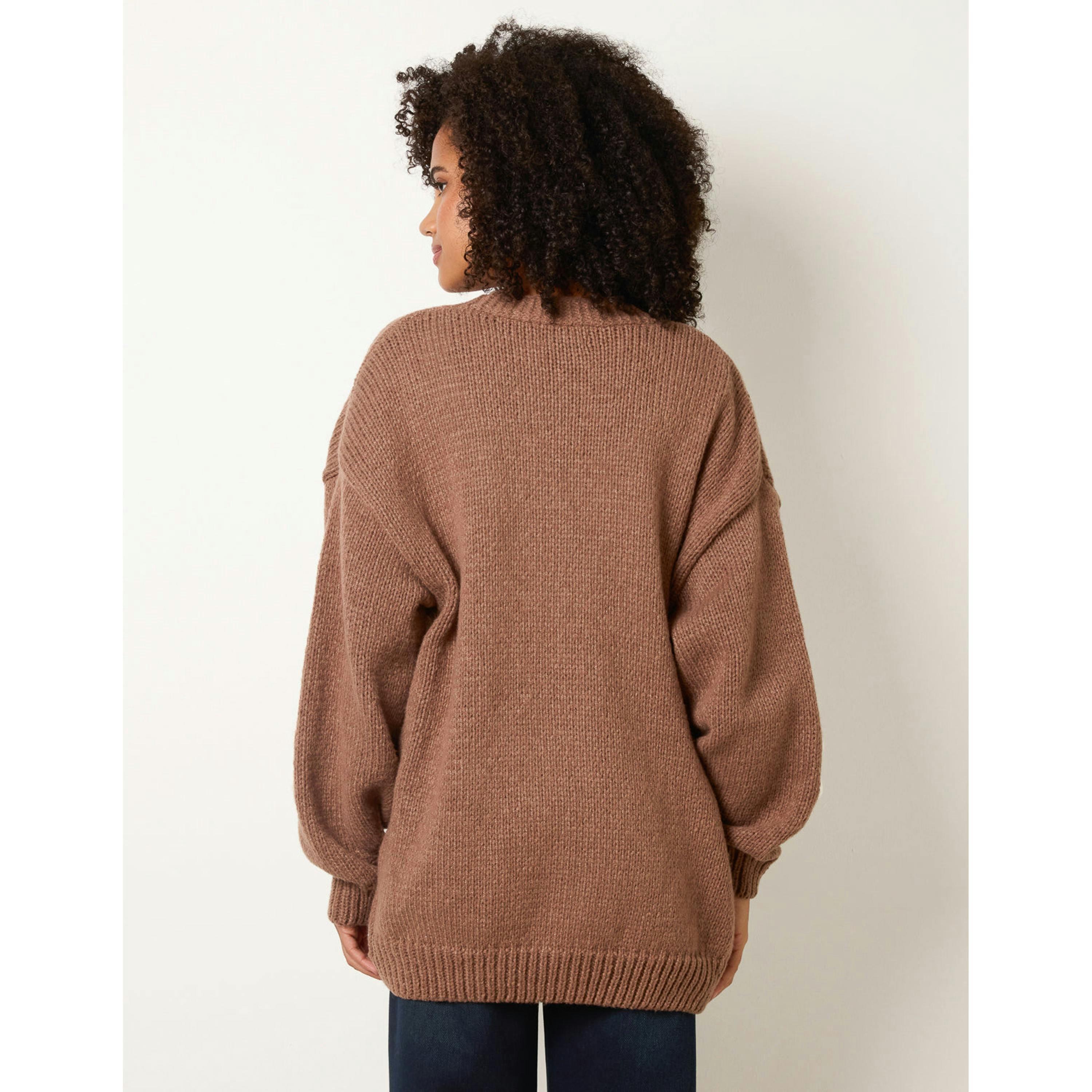 Blue Vanilla Daisy Large Flower Cardigan  in Brown , view 4 of 4