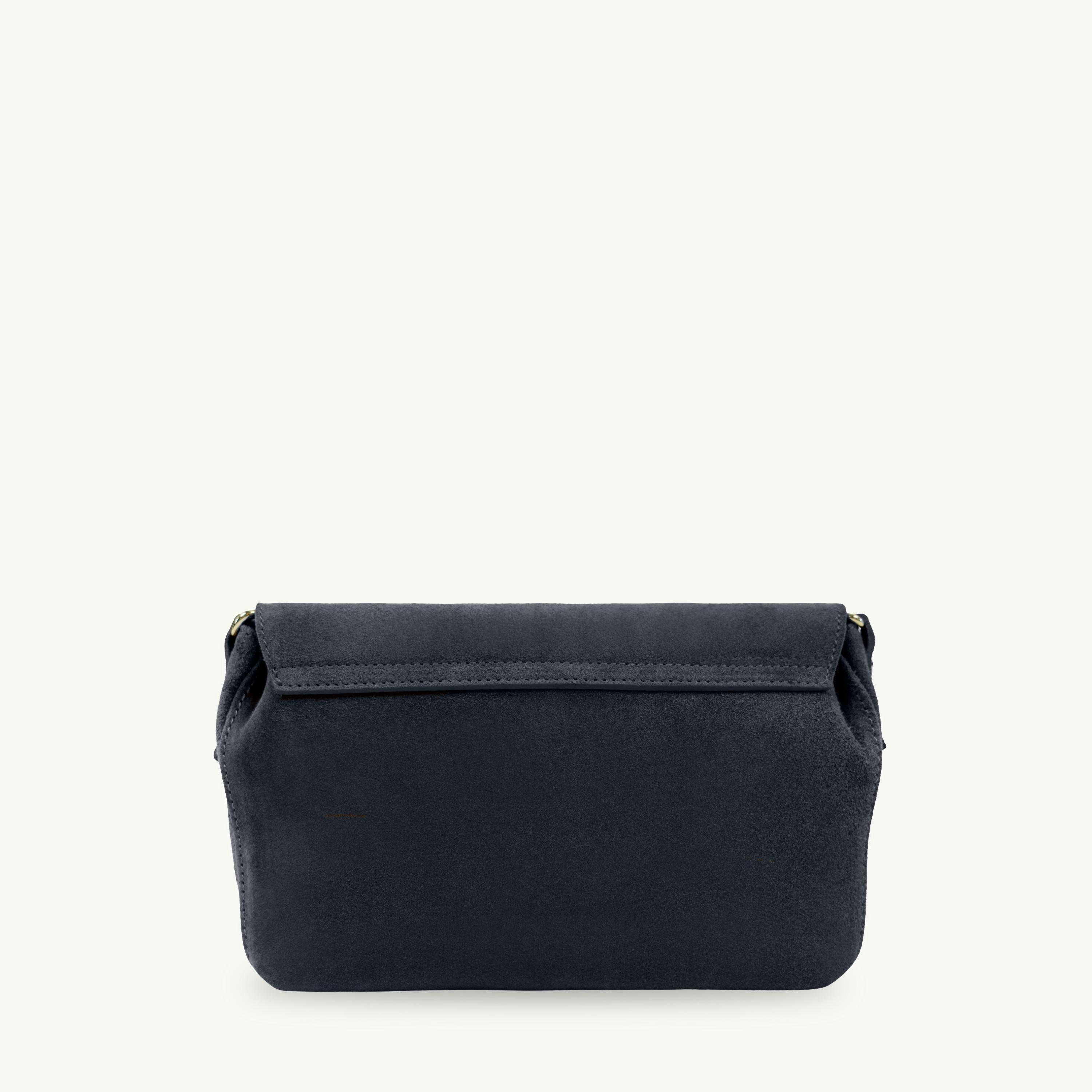 The Maisie Midi Navy Suede Bag , view 3 of 6