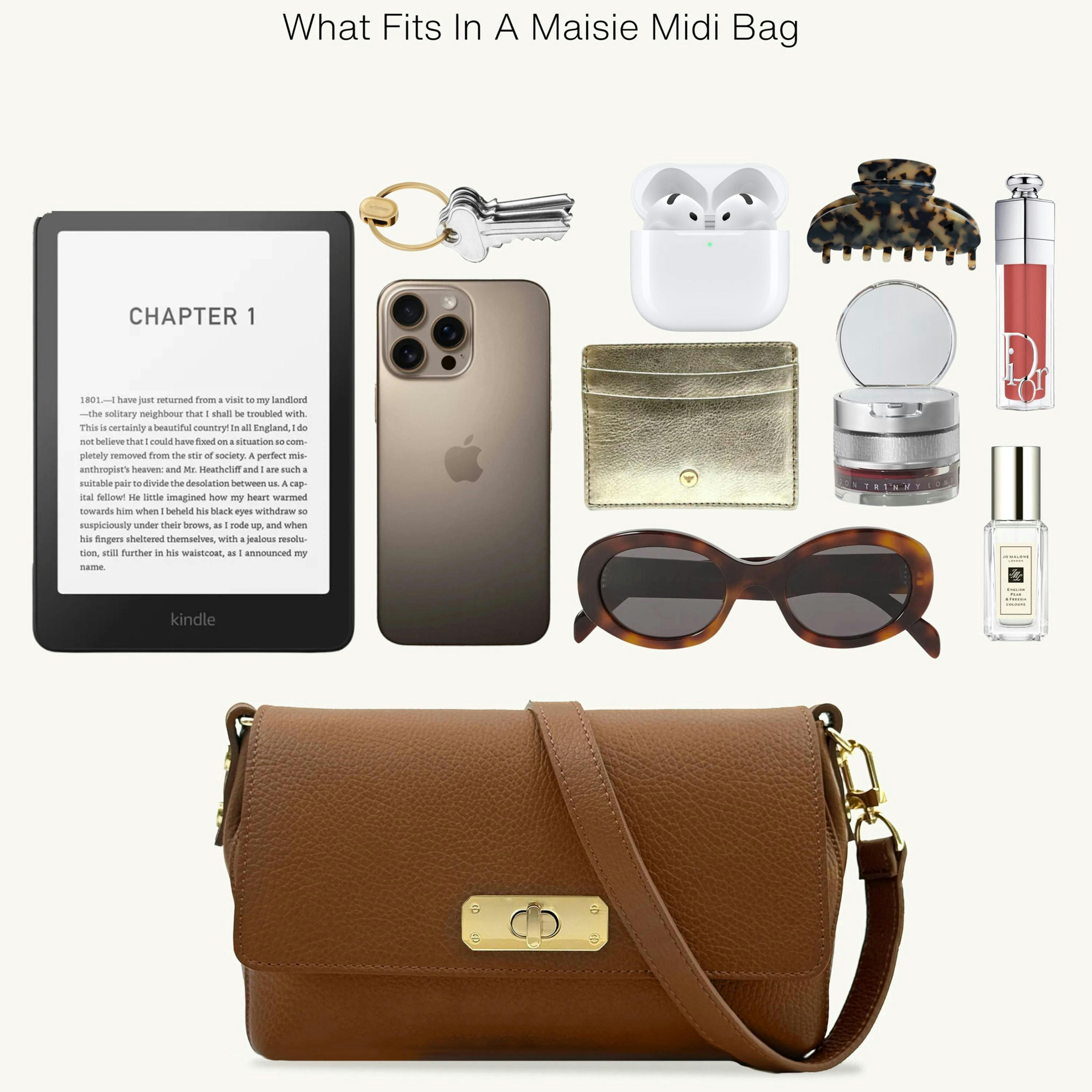 The Maisie Midi Navy Suede Bag , view 6 of 6