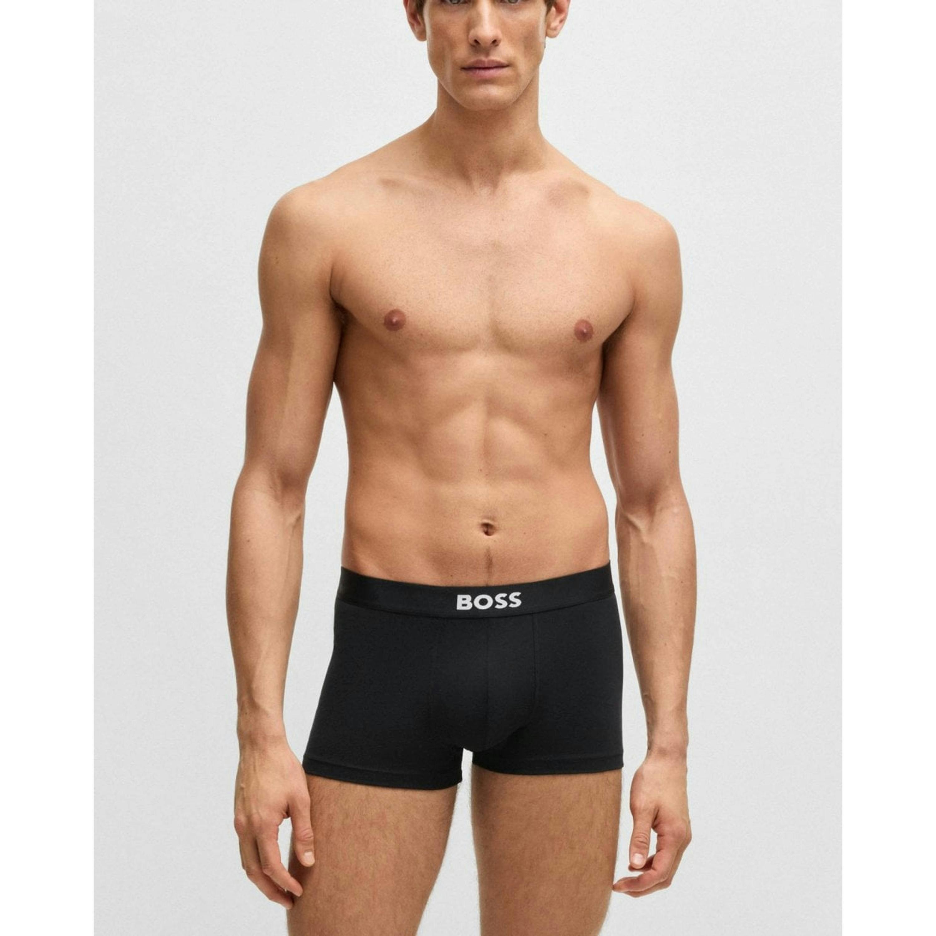 Hugo Boss Logo Waistbands Trunks  in Black , view 1 of 5