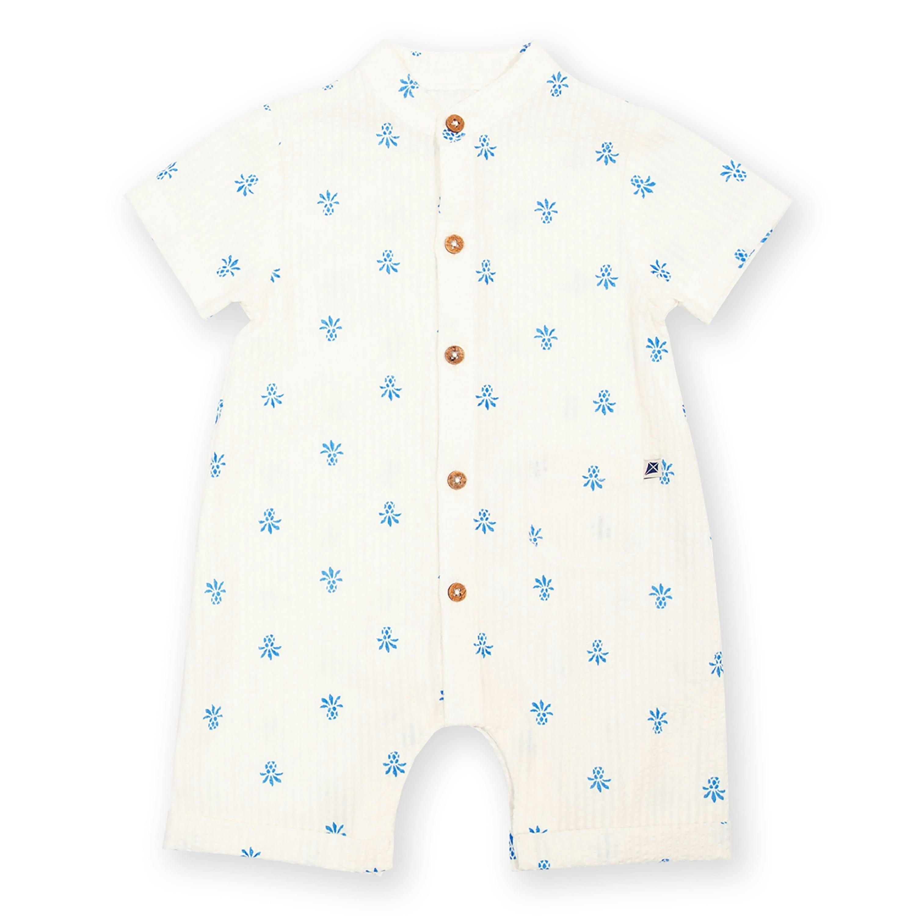 Baby Pineapple Polka Organic Romper , view 1 of 3