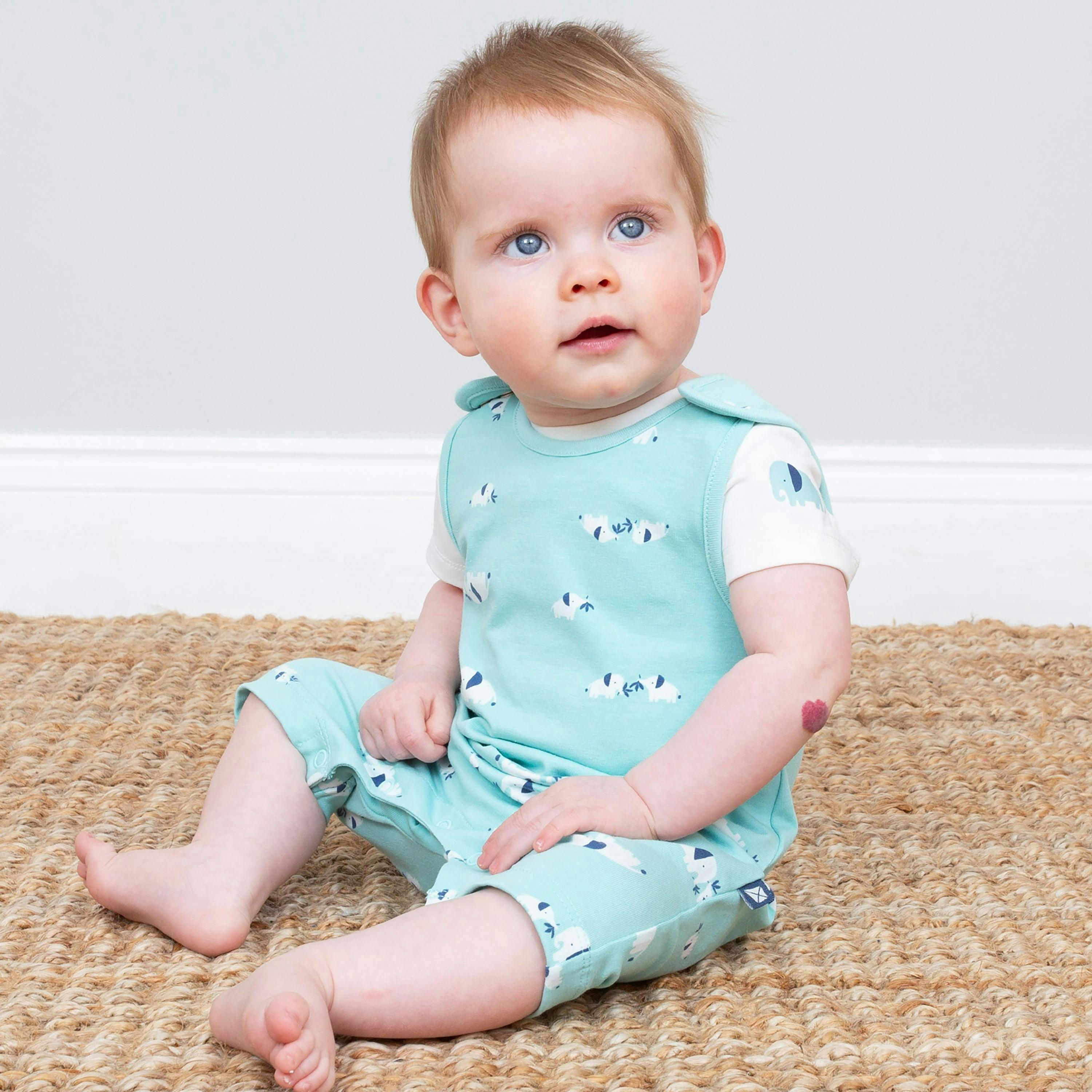 Baby Organic Ele Time Dungaree Set , view 2 of 5