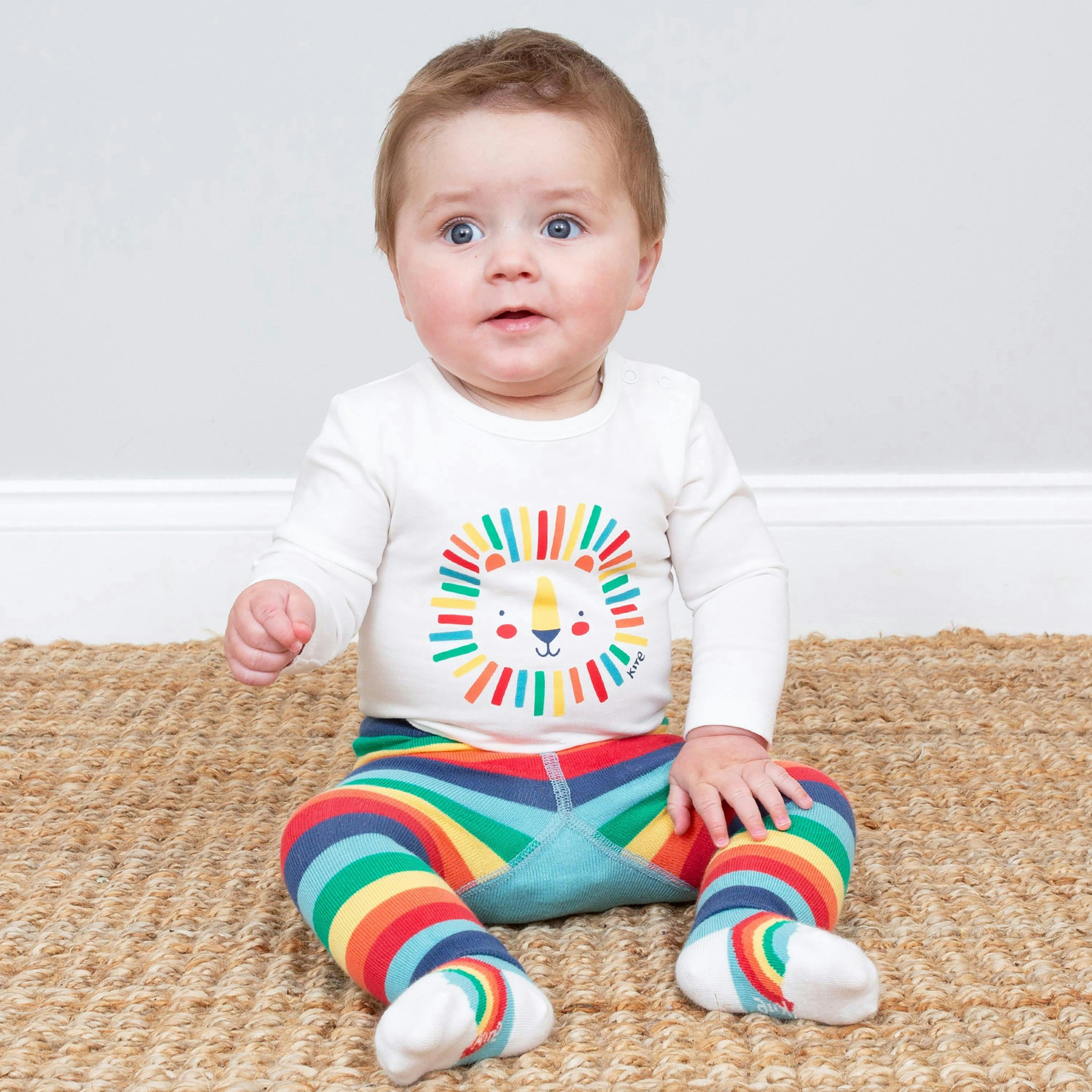 Baby Organic Rainbow Cloud Knit Leggings , view 2 of 4