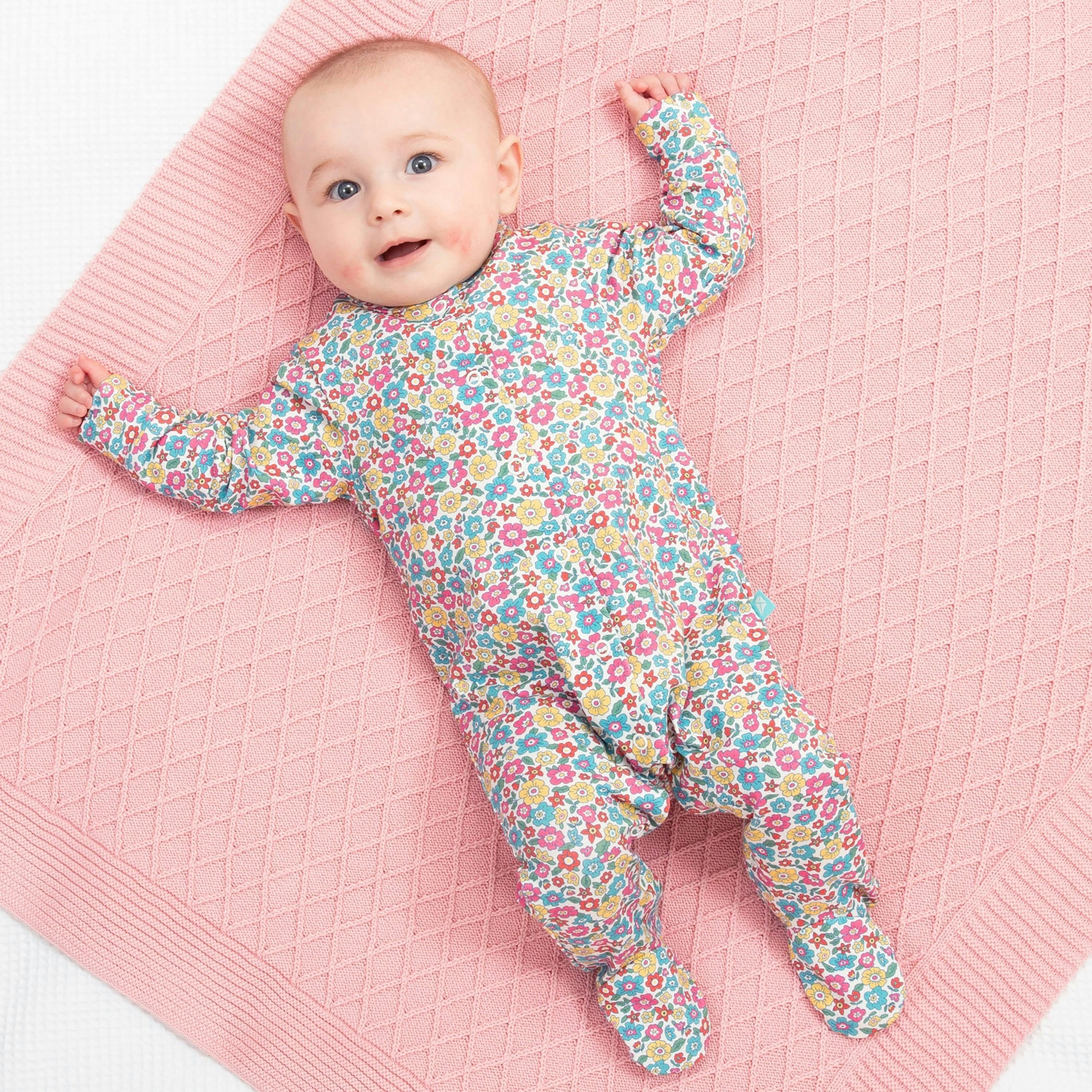 Baby Organic Born To Bloom Sleepsuit , view 2 of 3