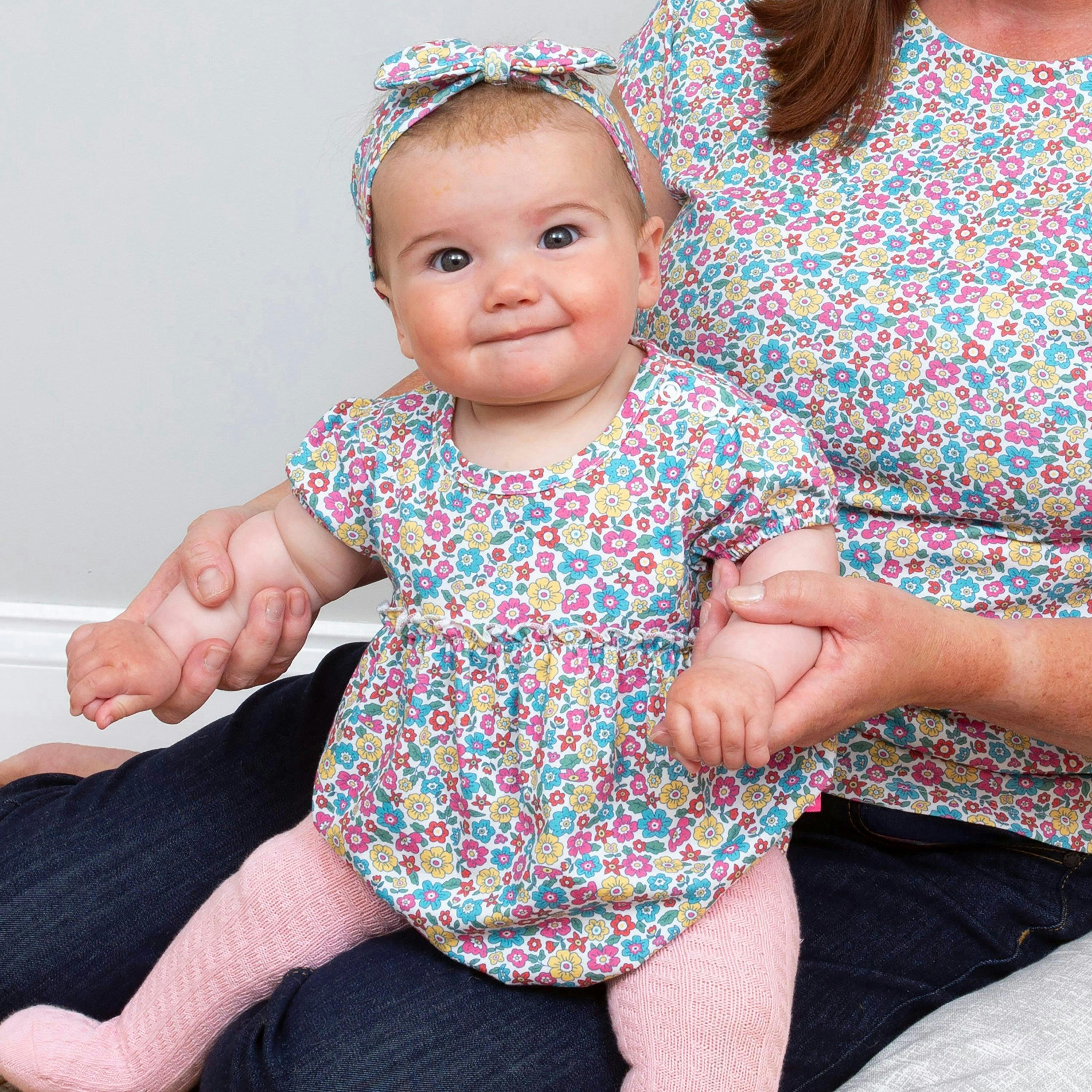 Baby Organic Born To Bloom Bubble Romper , view 2 of 4