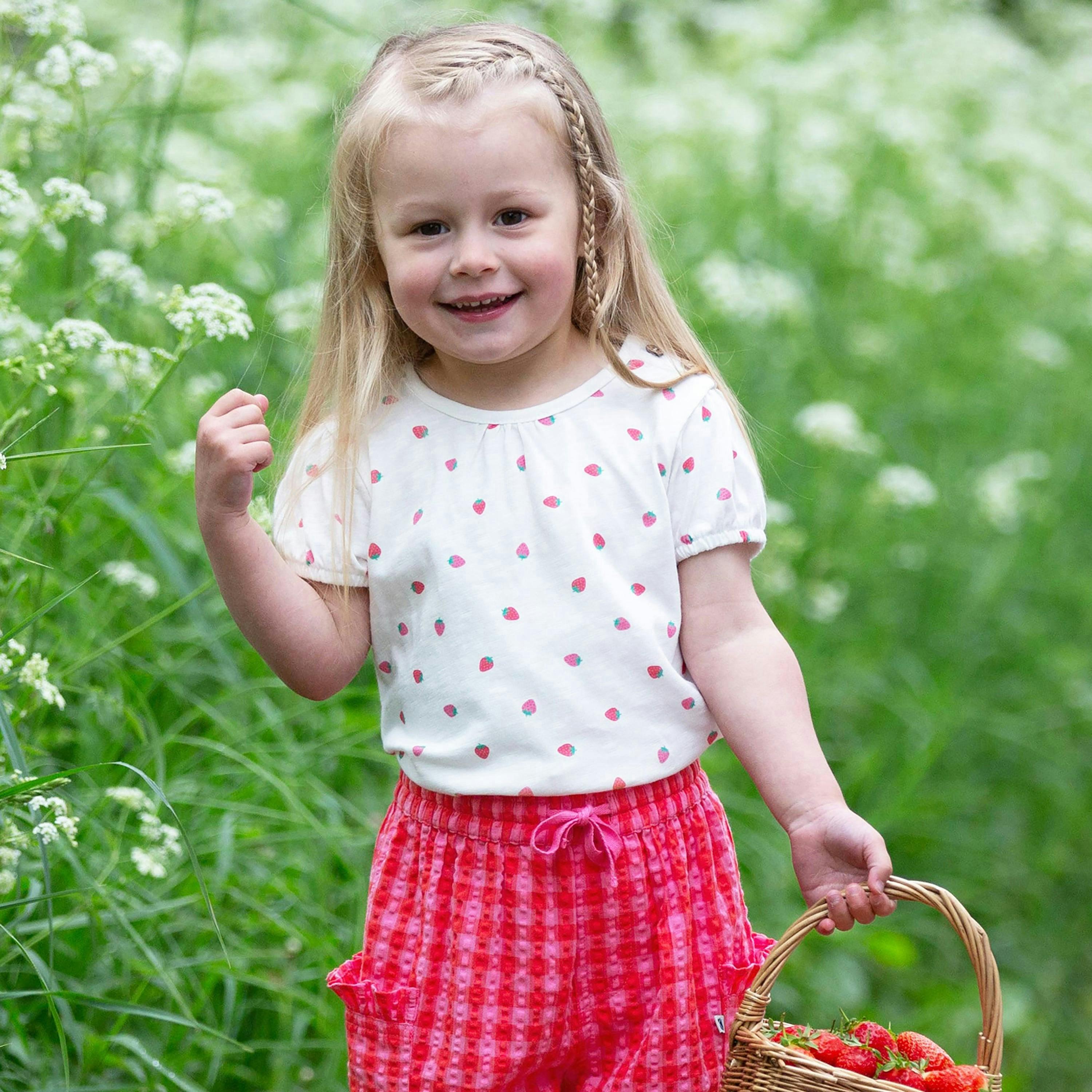 Kids Organic Berry Dot T-Shirt , view 2 of 4
