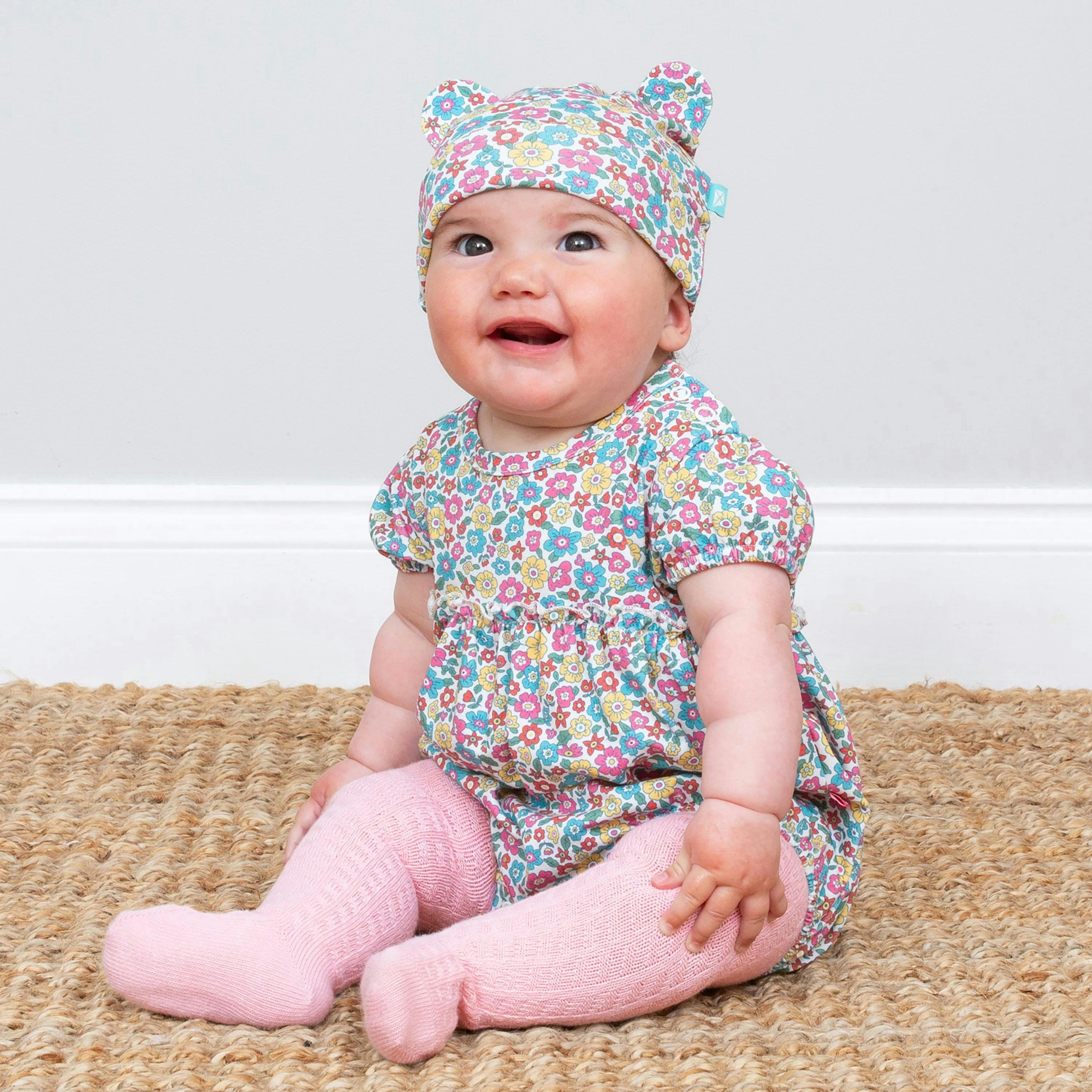 Baby Organic Cable Tights Pink , view 3 of 4