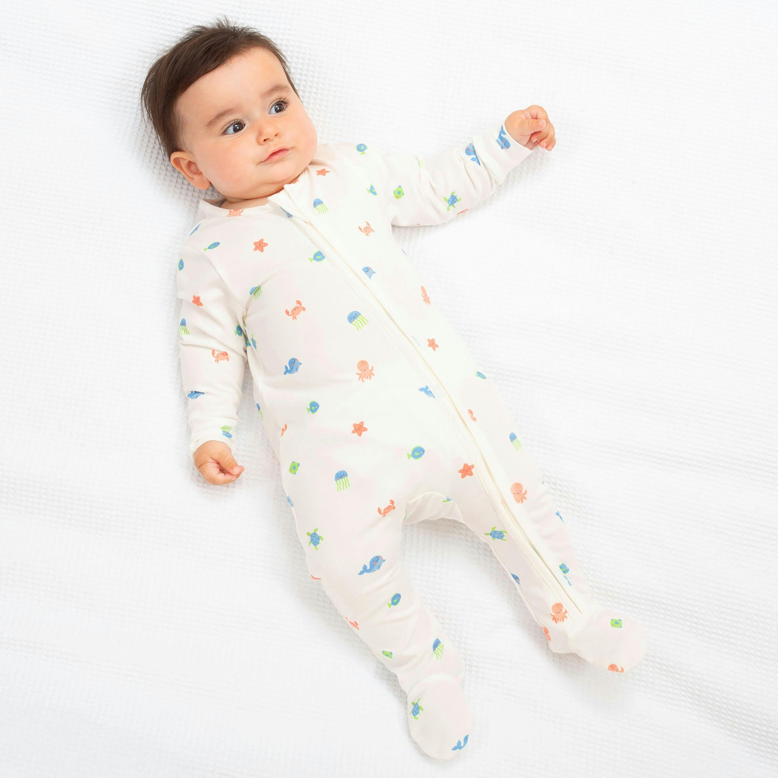 Baby Organic Under The Sea Sleepsuit , view 2 of 3