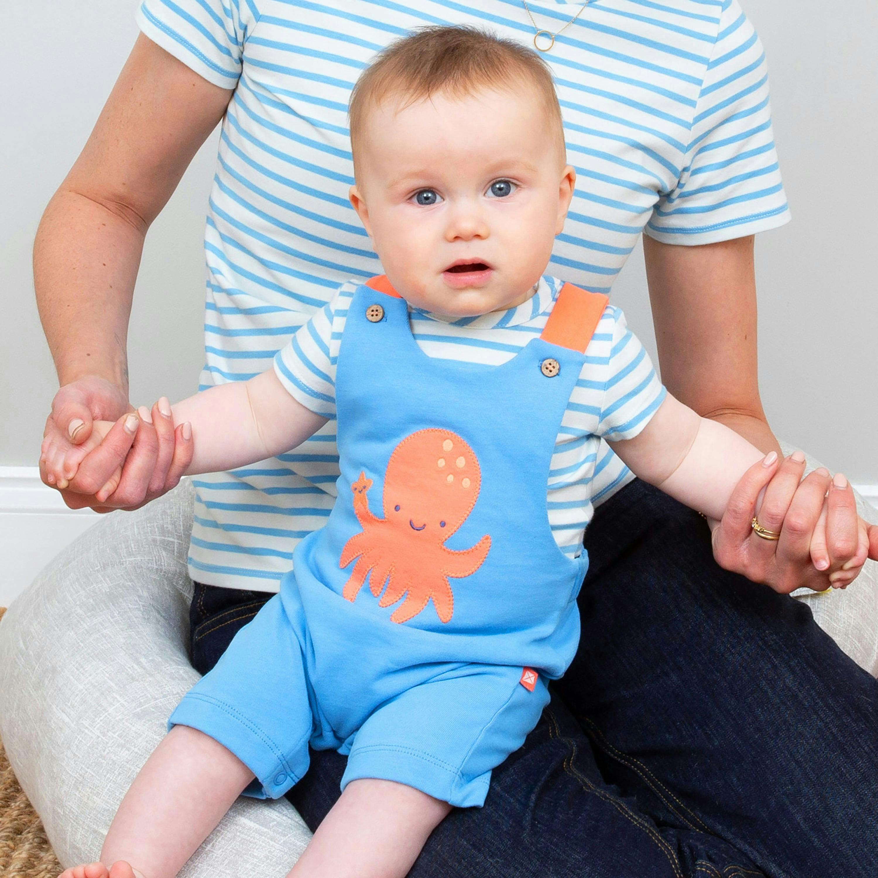 Baby Organic Under The Sea Dungarees , view 2 of 3