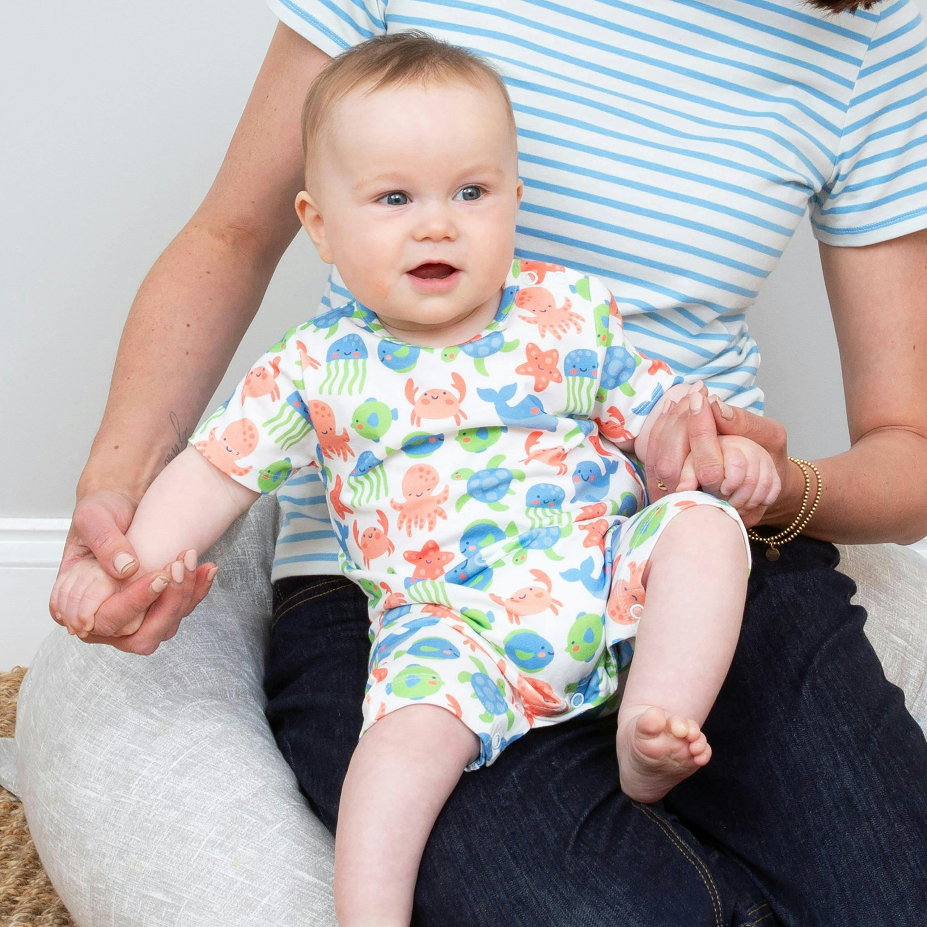 Baby Organic Under The Sea Romper , view 2 of 3