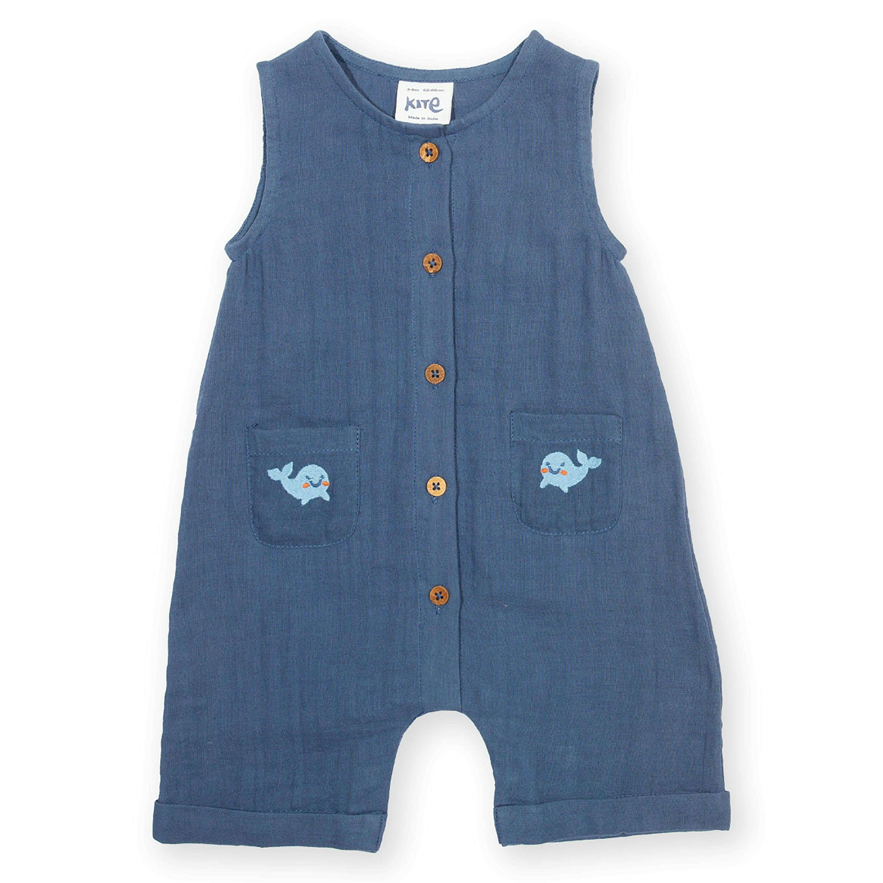 Baby Little Whale Organic Dungarees , view 1 of 3