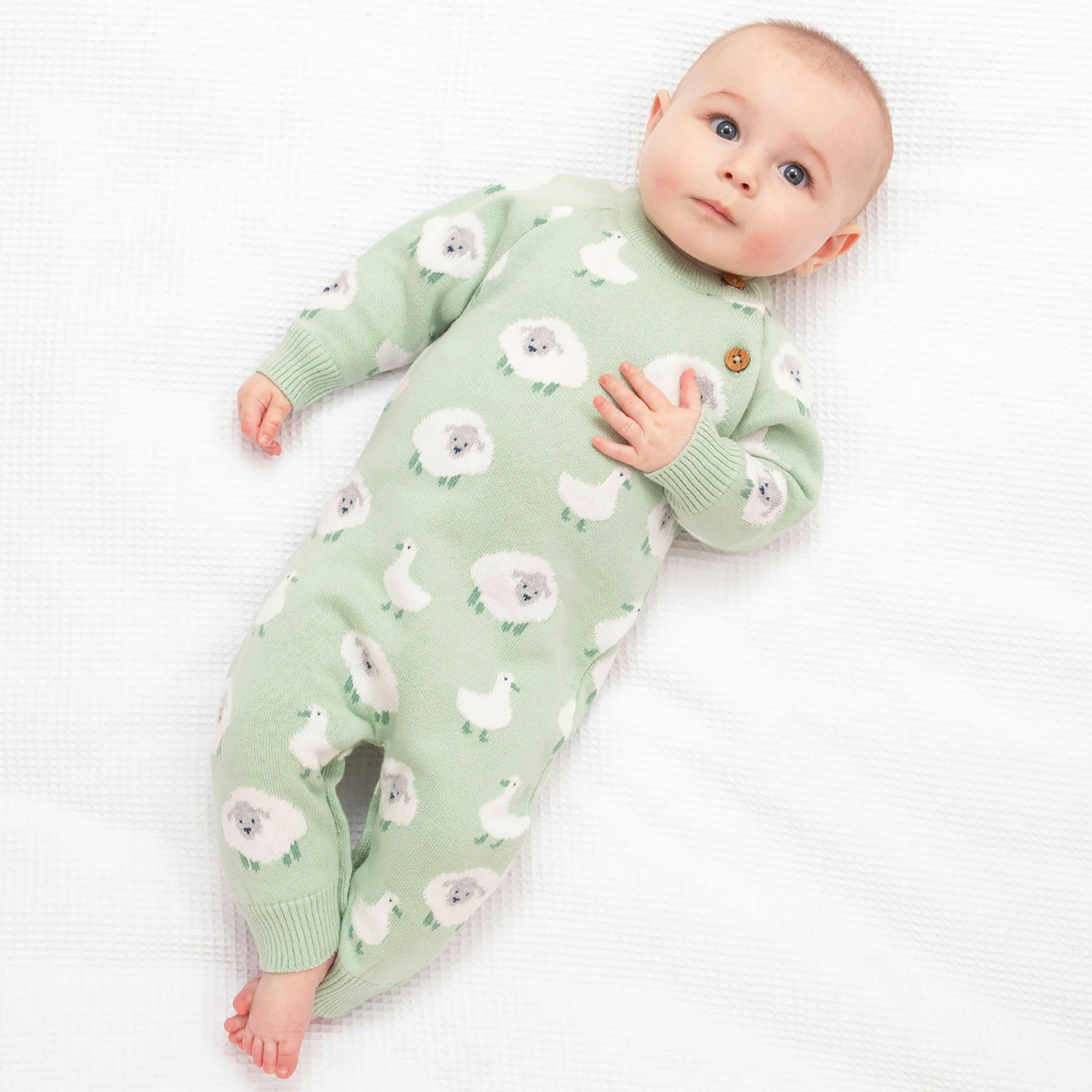 Baby Organic Baa Baa Quack Knit Romper , view 2 of 3