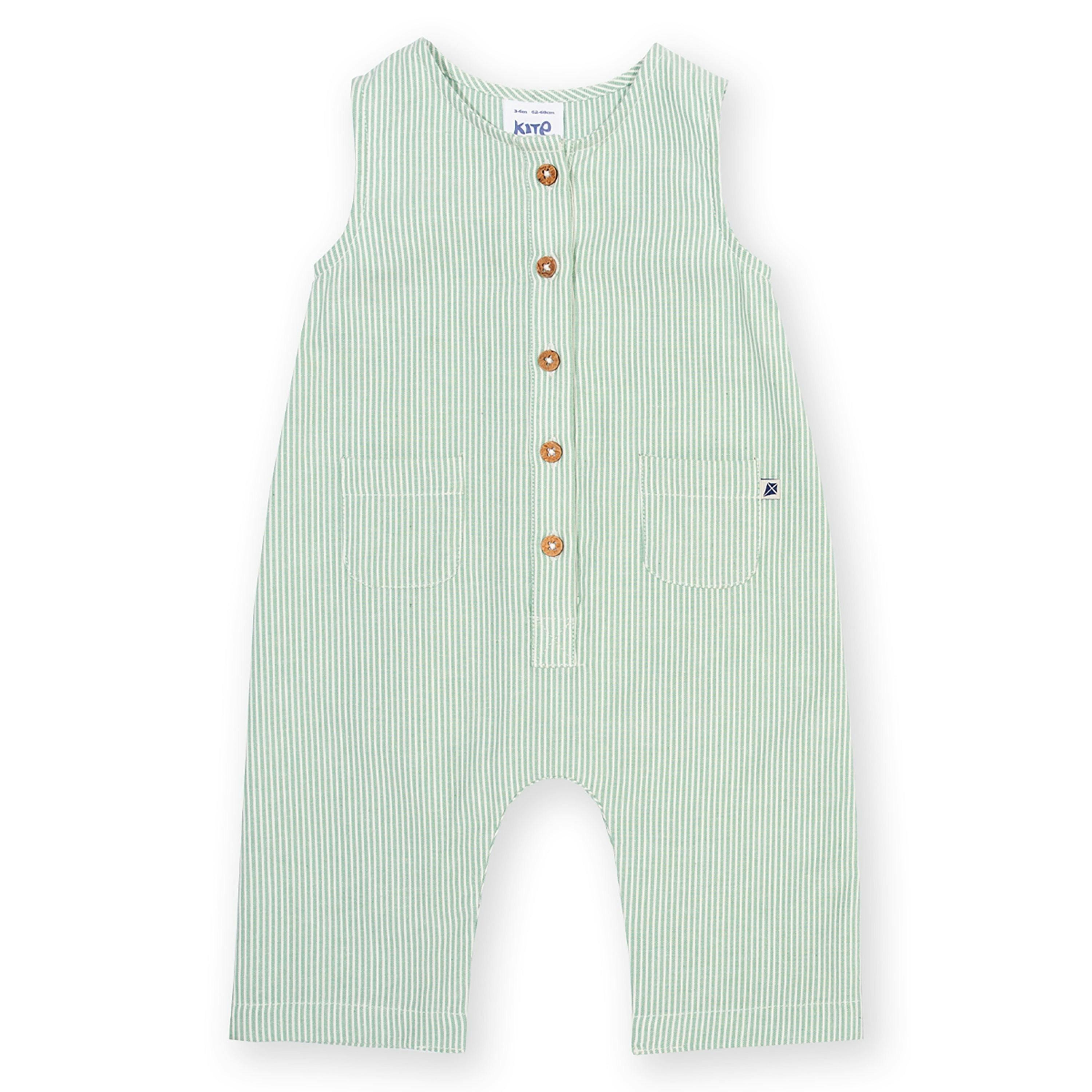 Baby Ticking Organic Dungarees , view 1 of 3