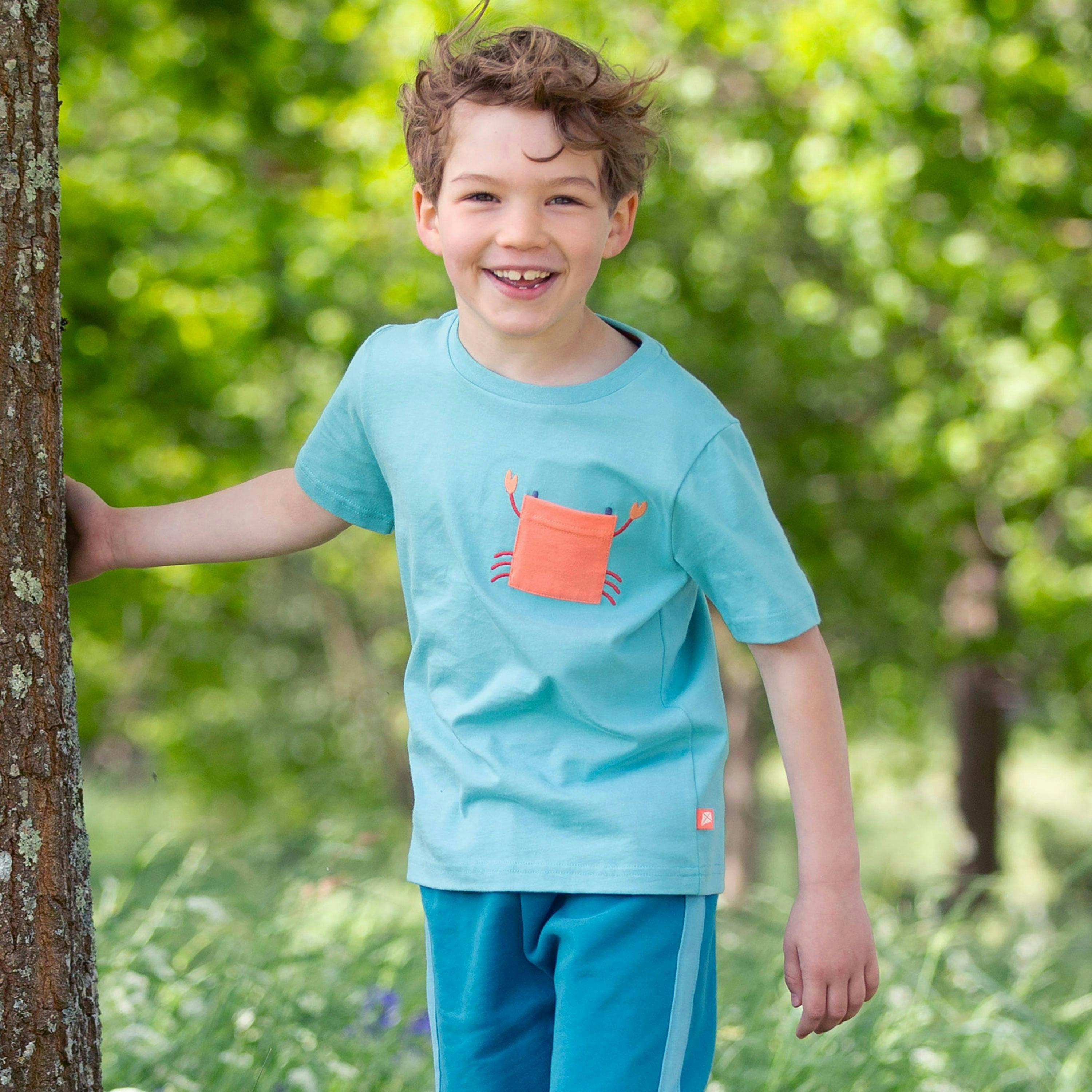 Kids Organic Funky Crab T-Shirt , view 2 of 4