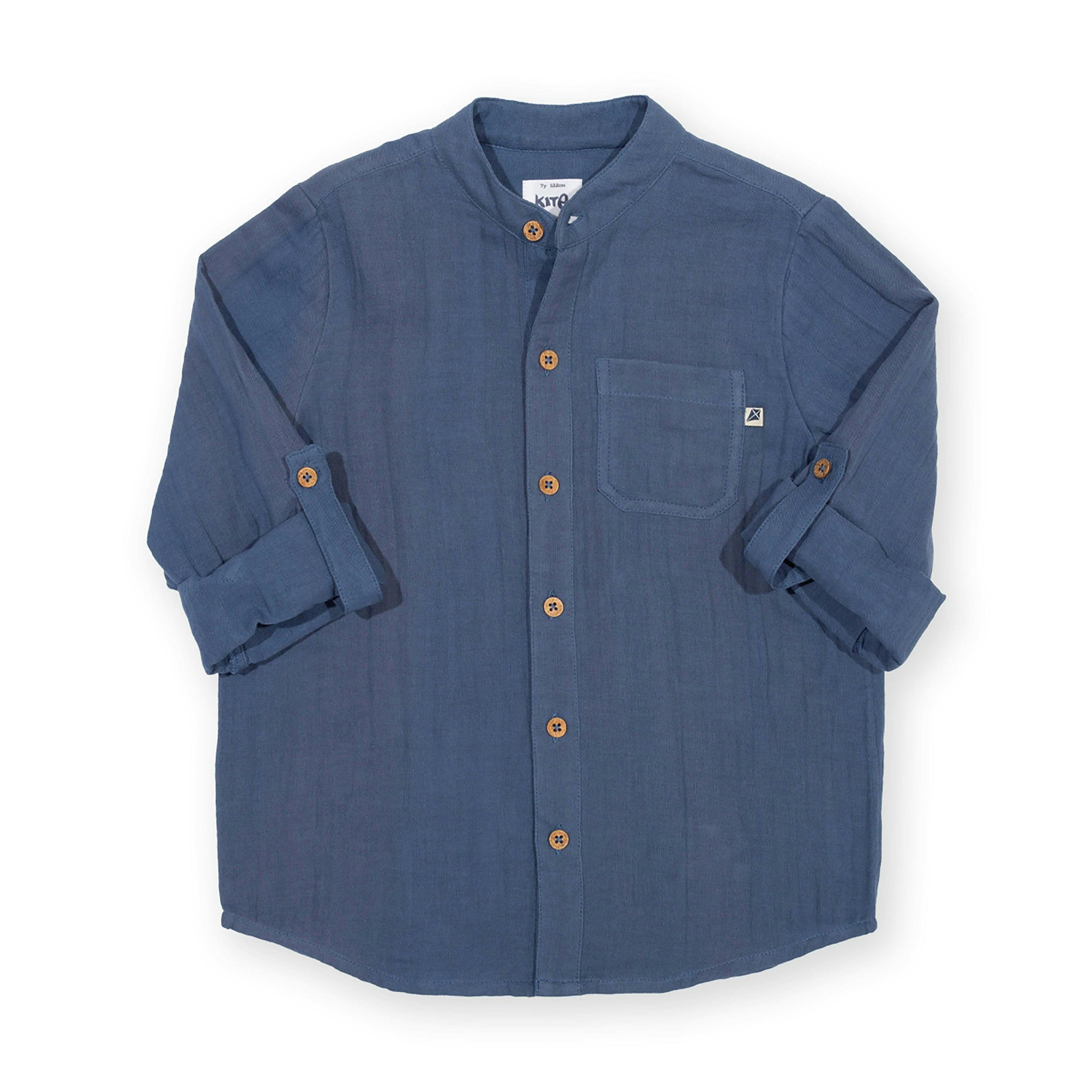 Kids Organic Grandad Shirt , view 6 of 6