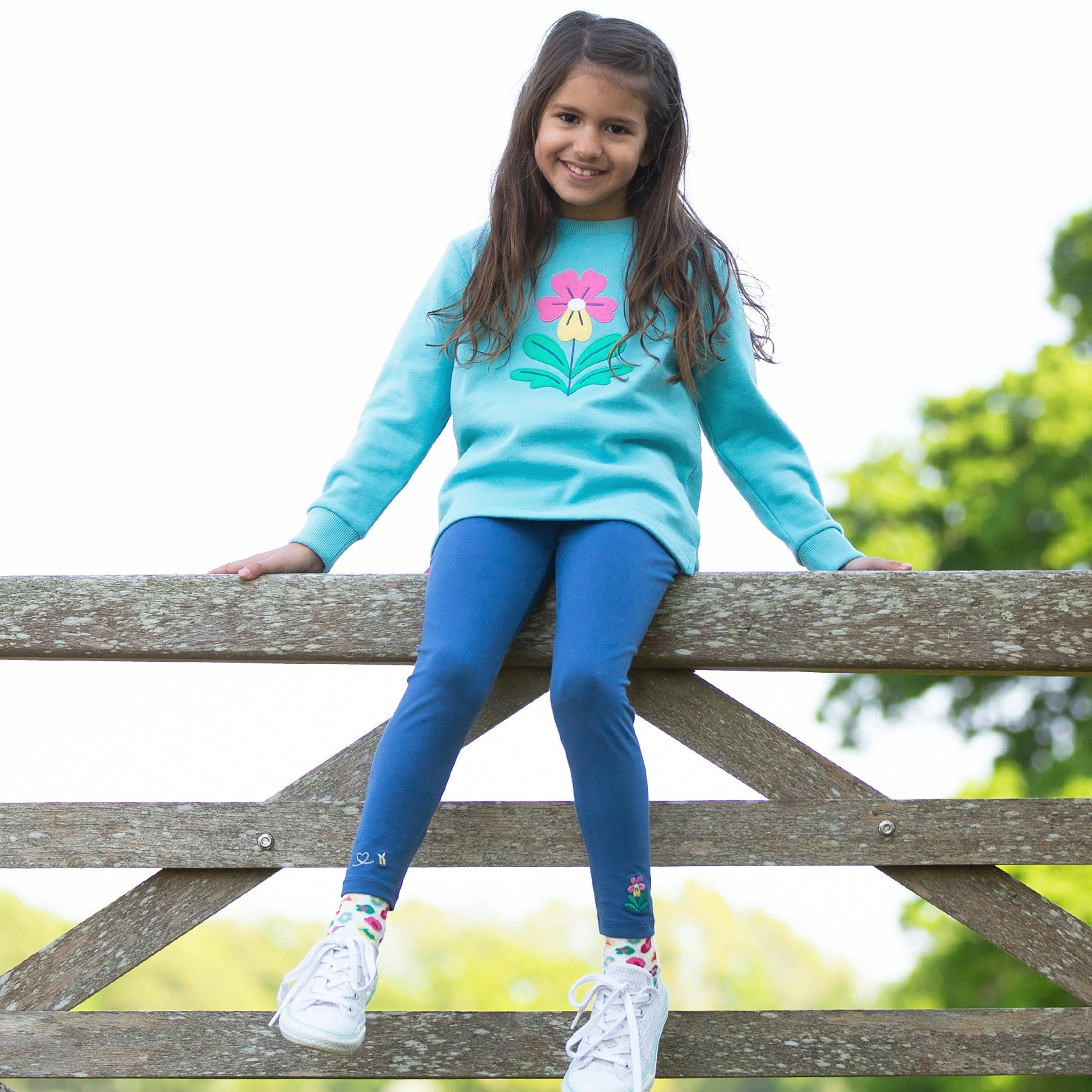 Kids Organic Pansy Leggings , view 5 of 6