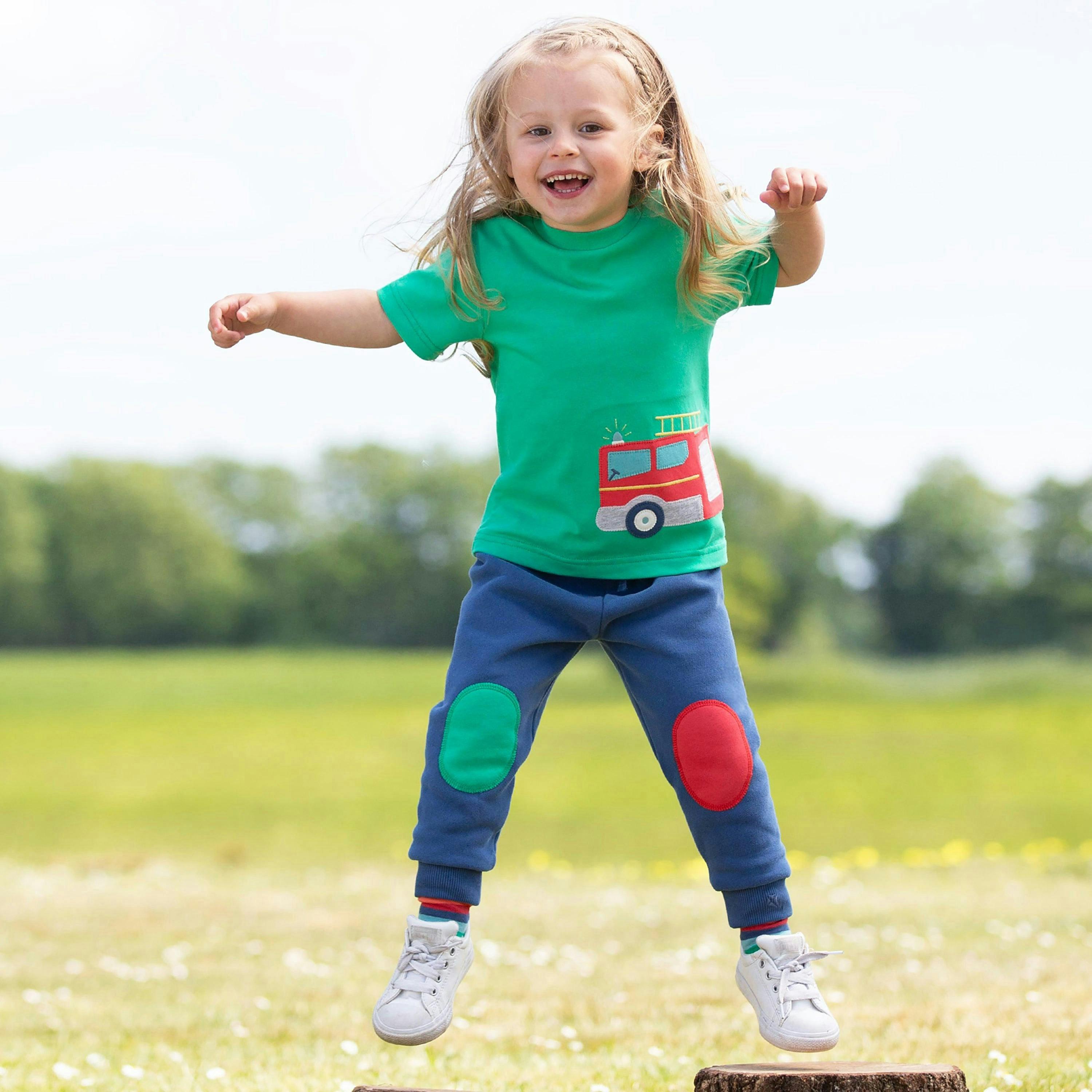 Kids Organic Knee Patch Joggers , view 4 of 5