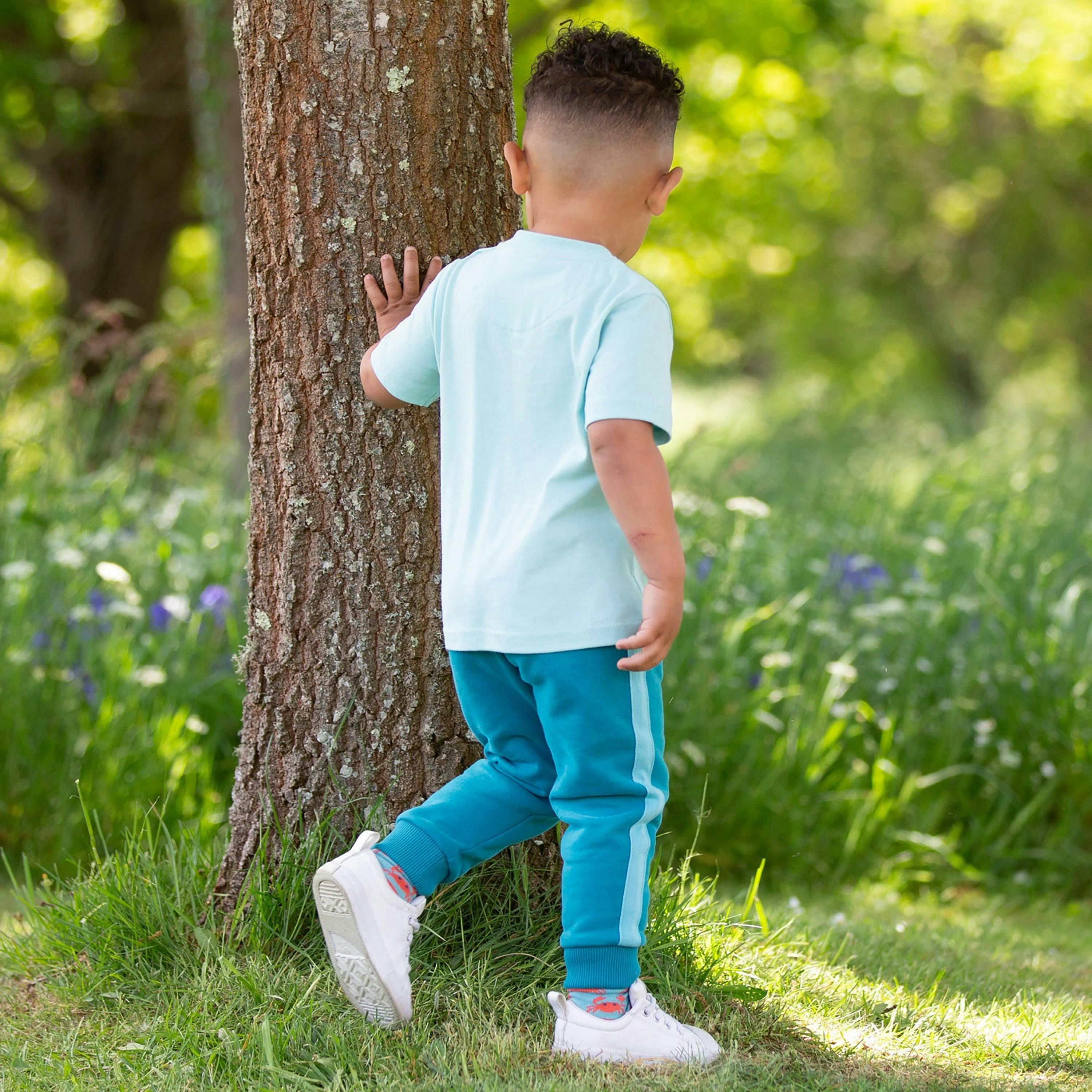 Kids Organic Side Stripe Joggers , view 3 of 5