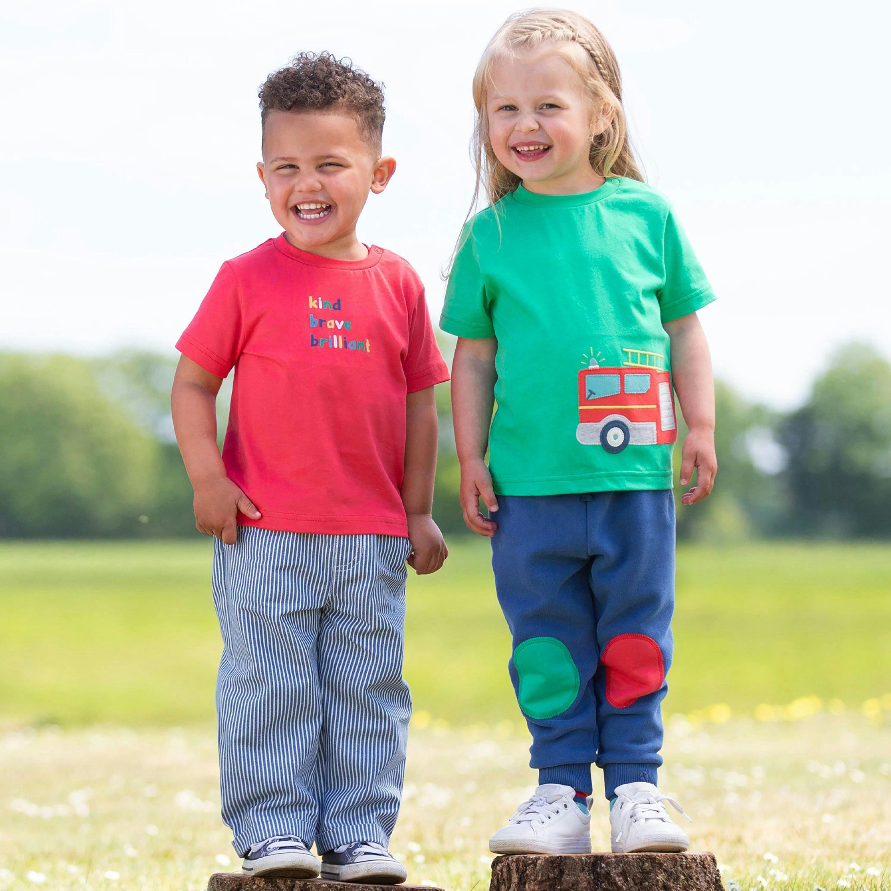 Kids Organic Ticking Jeans , view 4 of 5