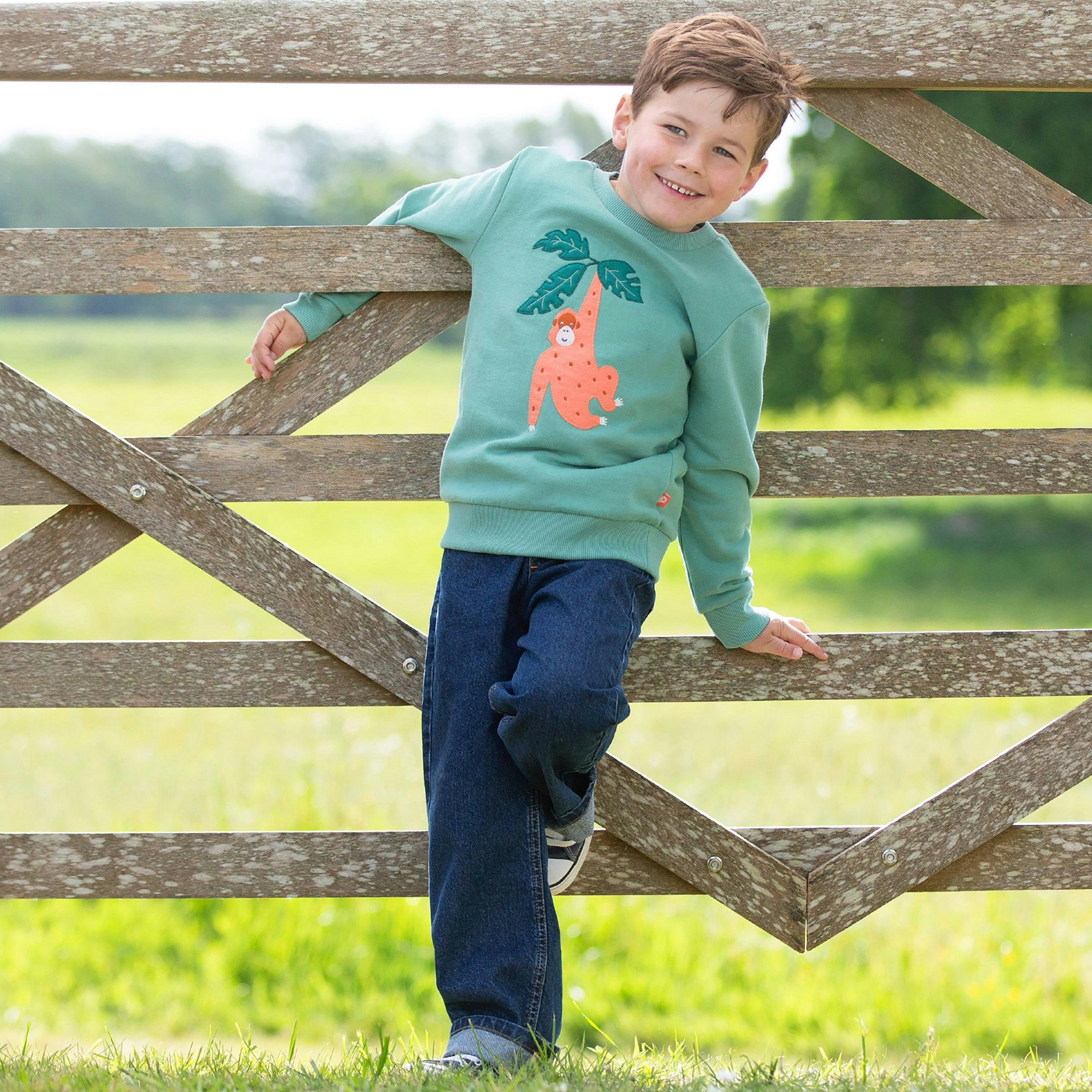 Kids Organic Relaxed Denim Jeans , view 2 of 4