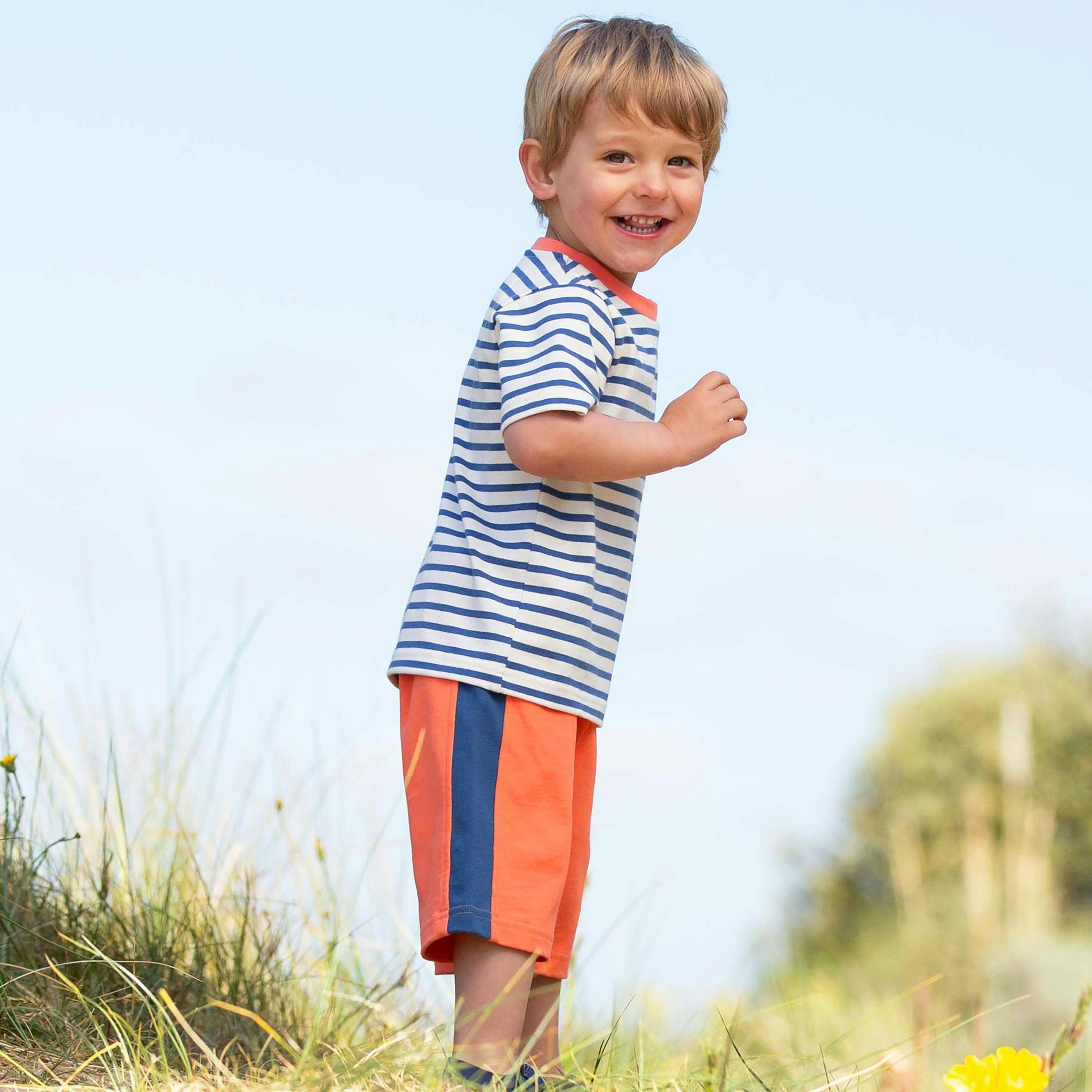 Kids Organic Corfe Shorts Tangerine , view 3 of 4